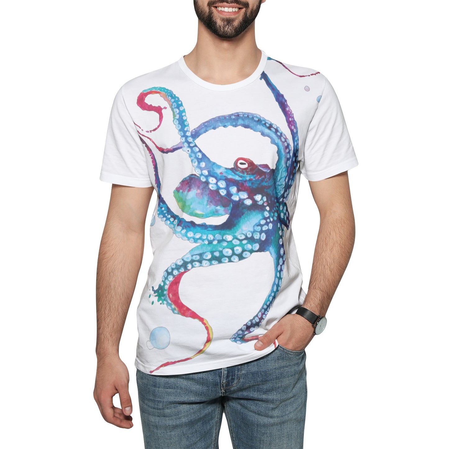 Octopus Dreams Unisex All-Over Print Cotton T-shirts