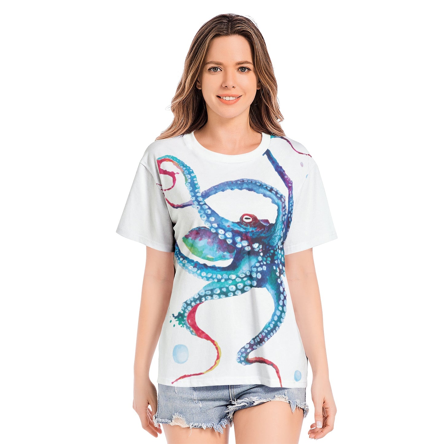 Octopus Dreams Unisex All-Over Print Cotton T-shirts