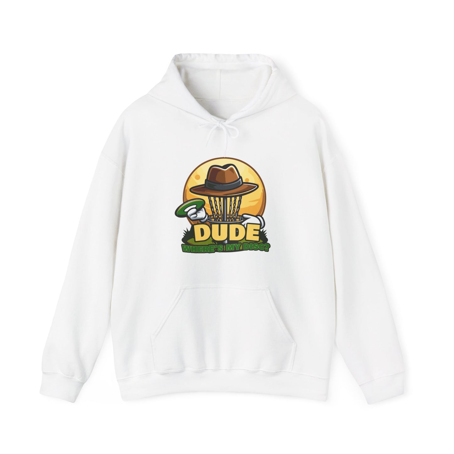 DUDE WHERES MY DISC- DISC GOLF Unisex Heavy Blend™ Hooded Sweatshirt
