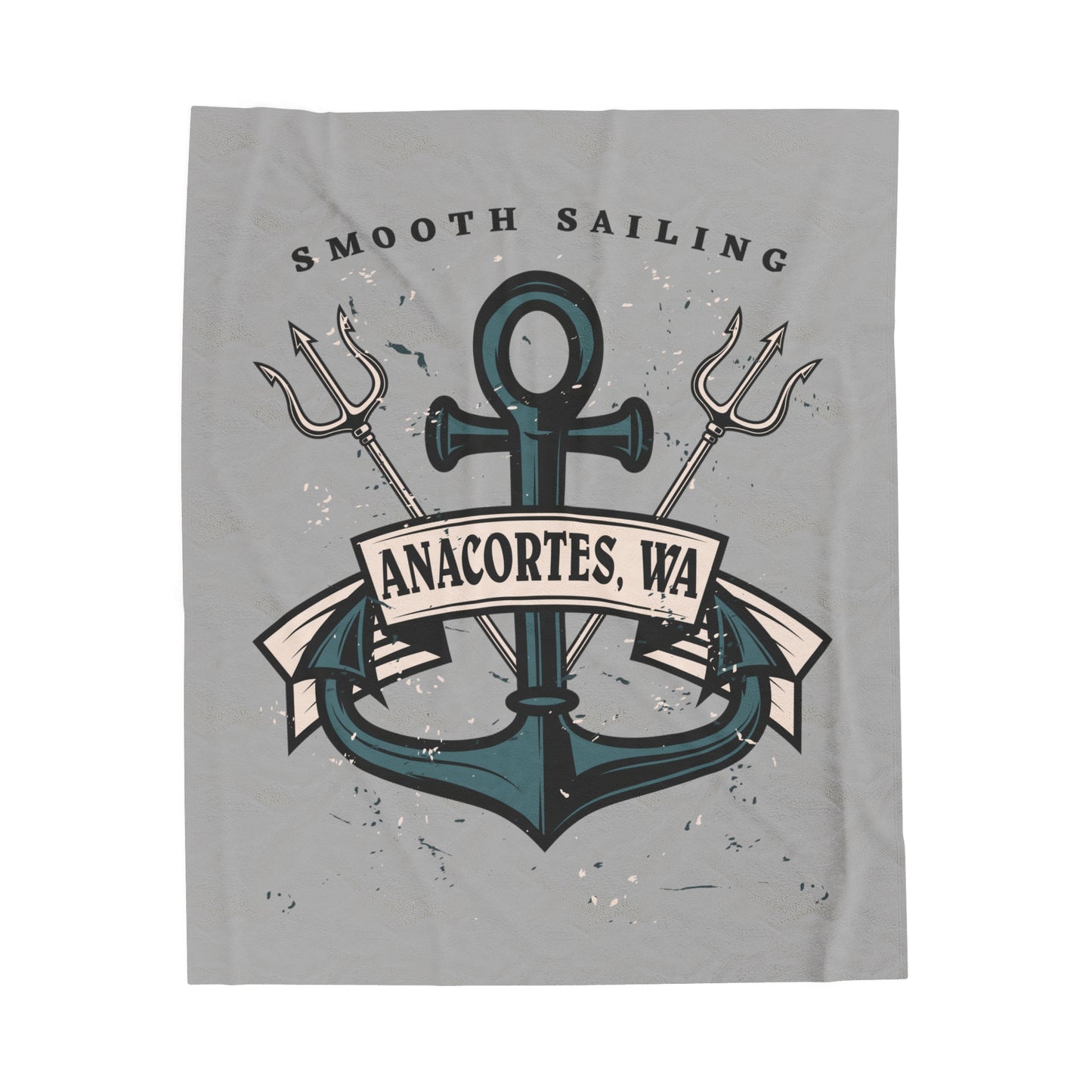 Anacortes - Anchor Velveteen Plush Blanket