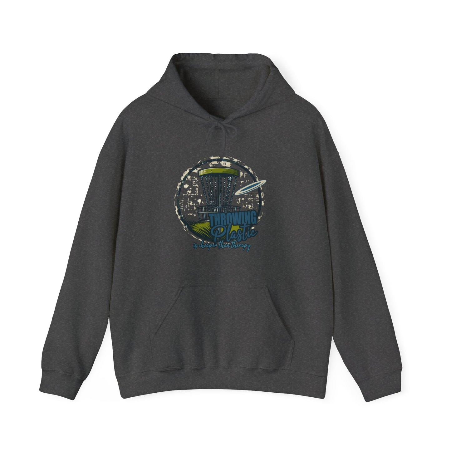 DISC GOLF IS CHEAPER THAN THERAPY, Unisex Heavy Blend™ Hooded Sweatshirt