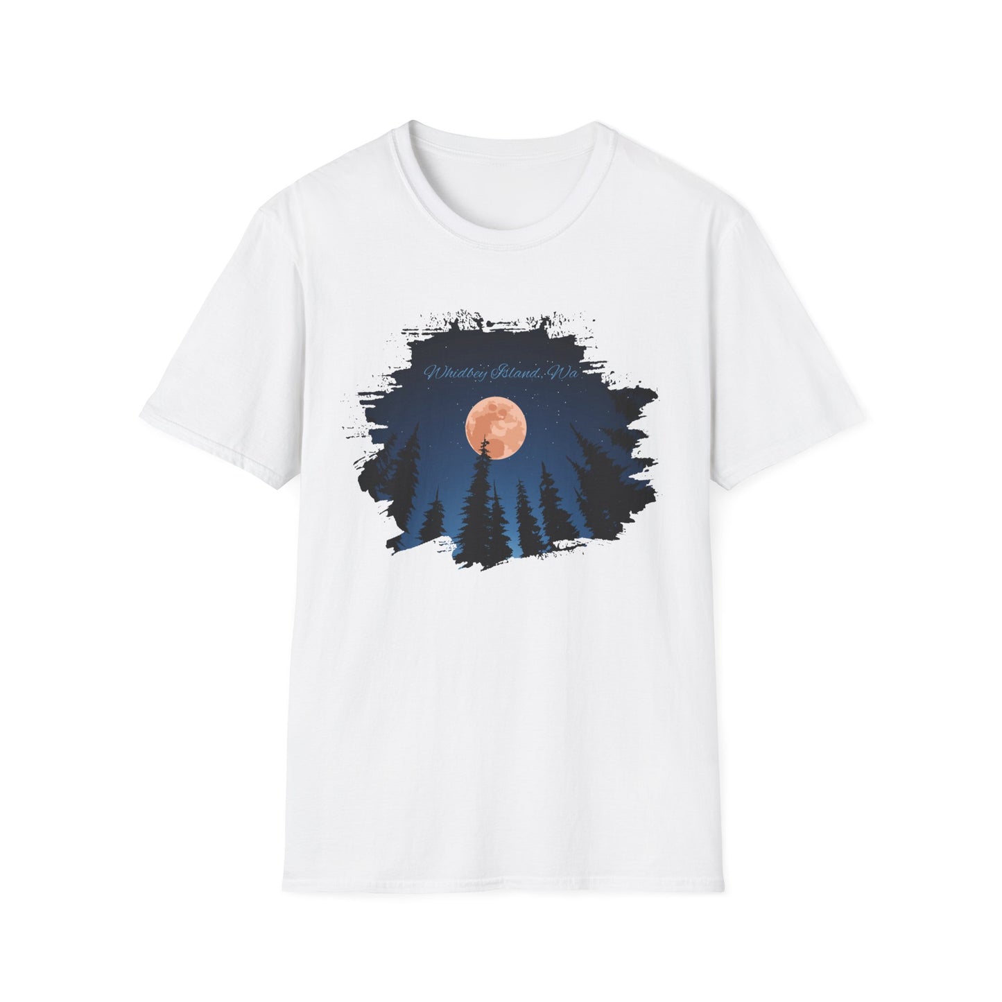 Whidbey Island Moon Night Unisex Softstyle T-Shirt