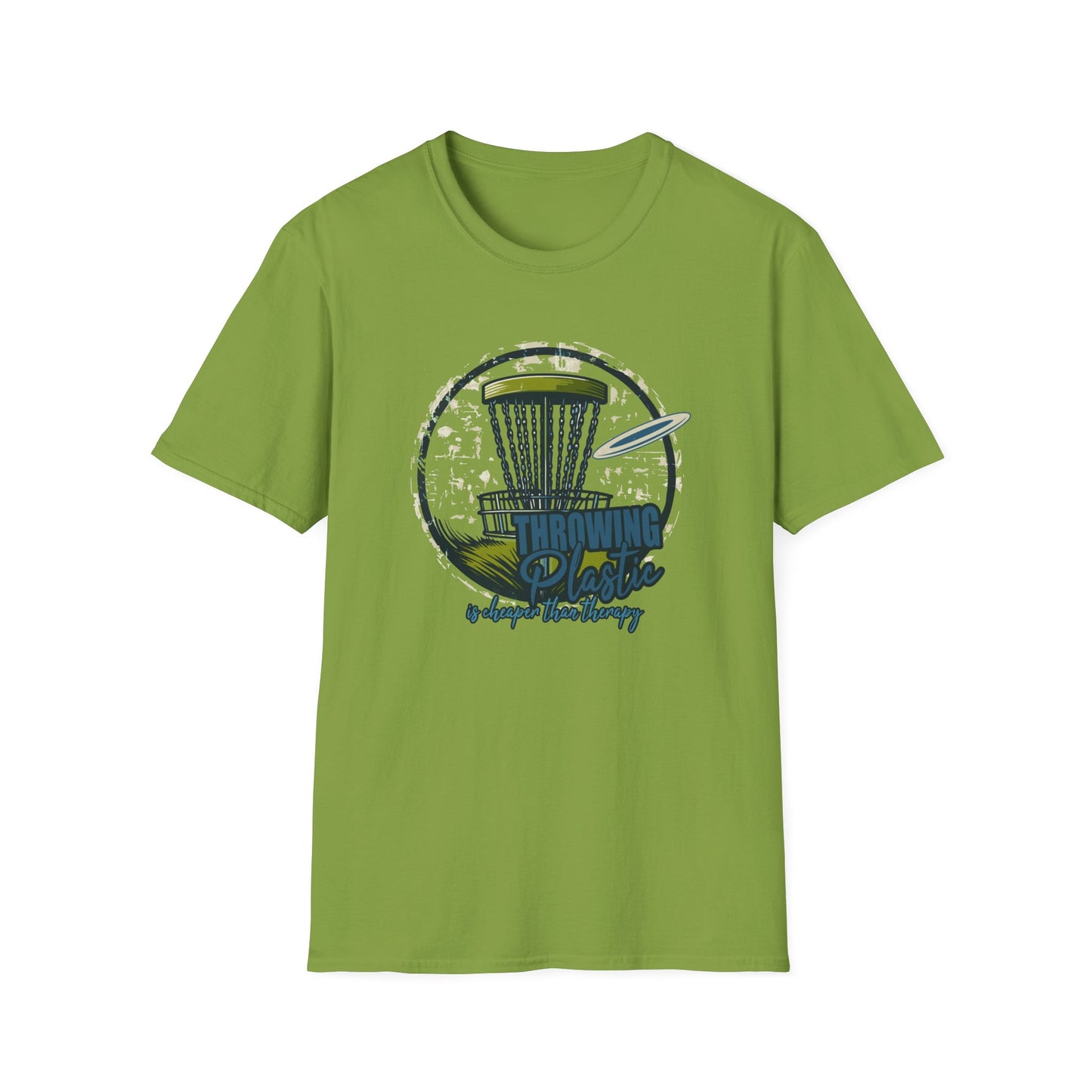 THROWING PLASTIC, IS CHEAPER THAN THERAPY Unisex Softstyle T-Shirt