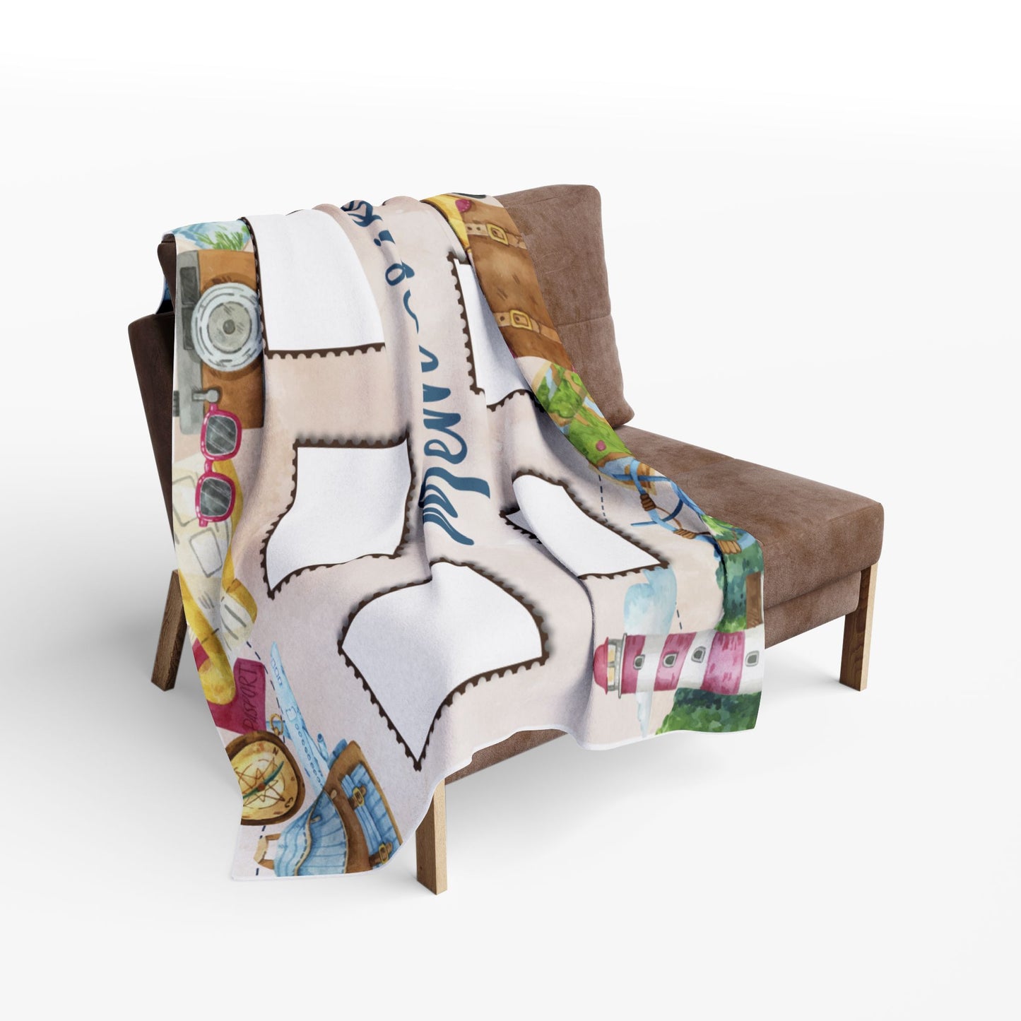 TRAVEL MEMORIES PHOTO BLANKET - Blank - Add Your Own Photos! Arctic Fleece Blanket