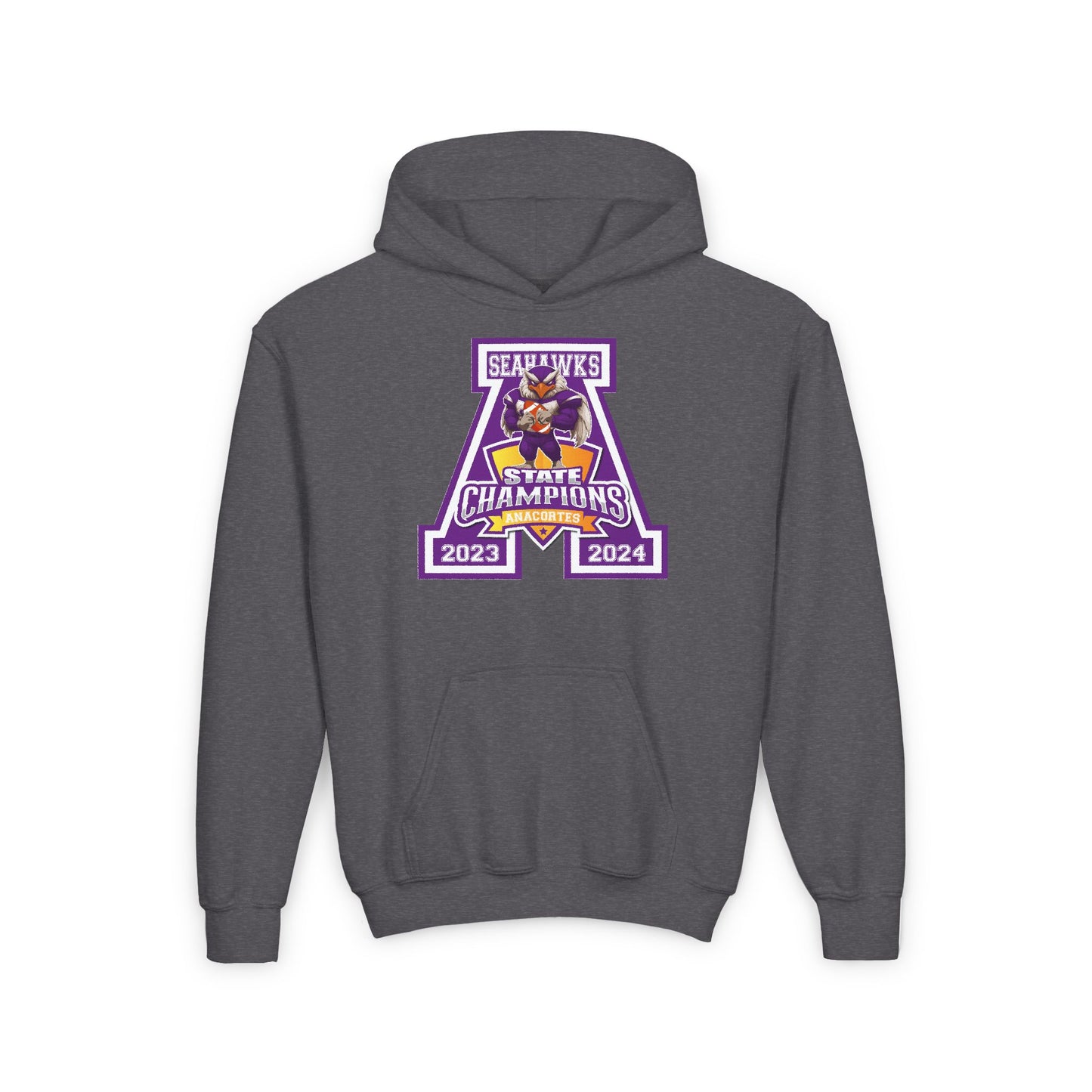 ANACORTES SEAHAWKS STATE CHAMP Youth Heavy Blend Hooded Sweatshirt