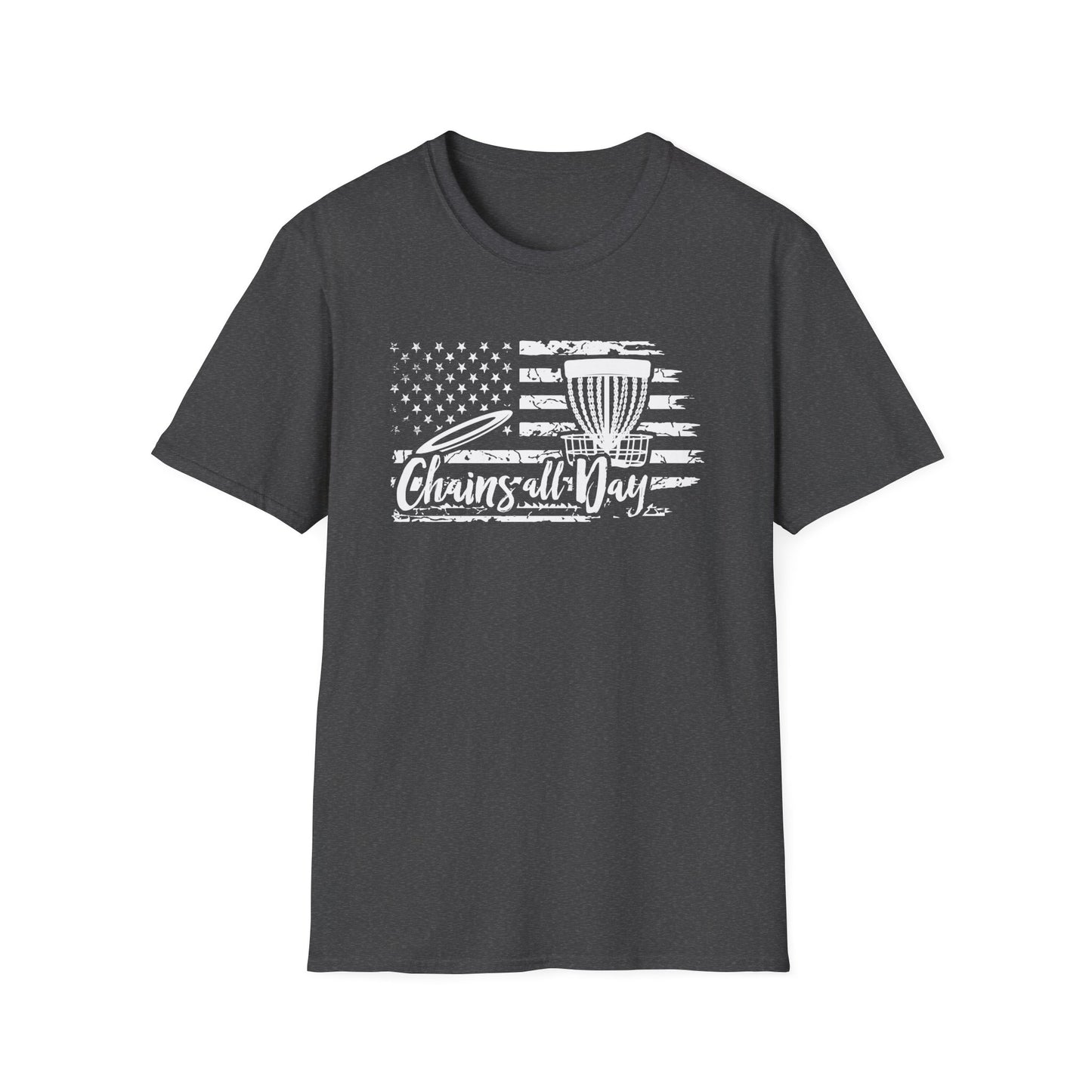CHAINS ALL DAY - USA FLAG - DISC GOLF Unisex Softstyle T-Shirt