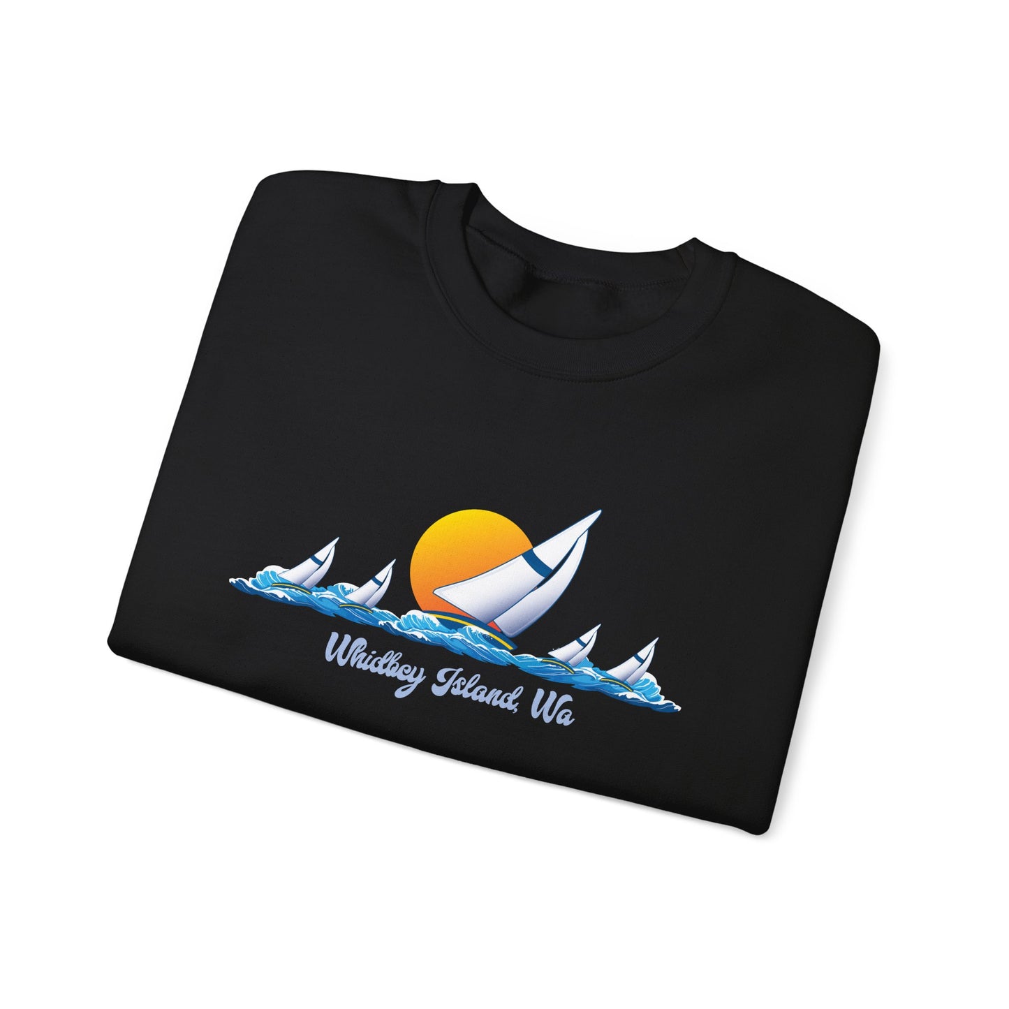 WHIDBEY ISLAND WA Sail Away Unisex Heavy Blend™ Crewneck Sweatshirt