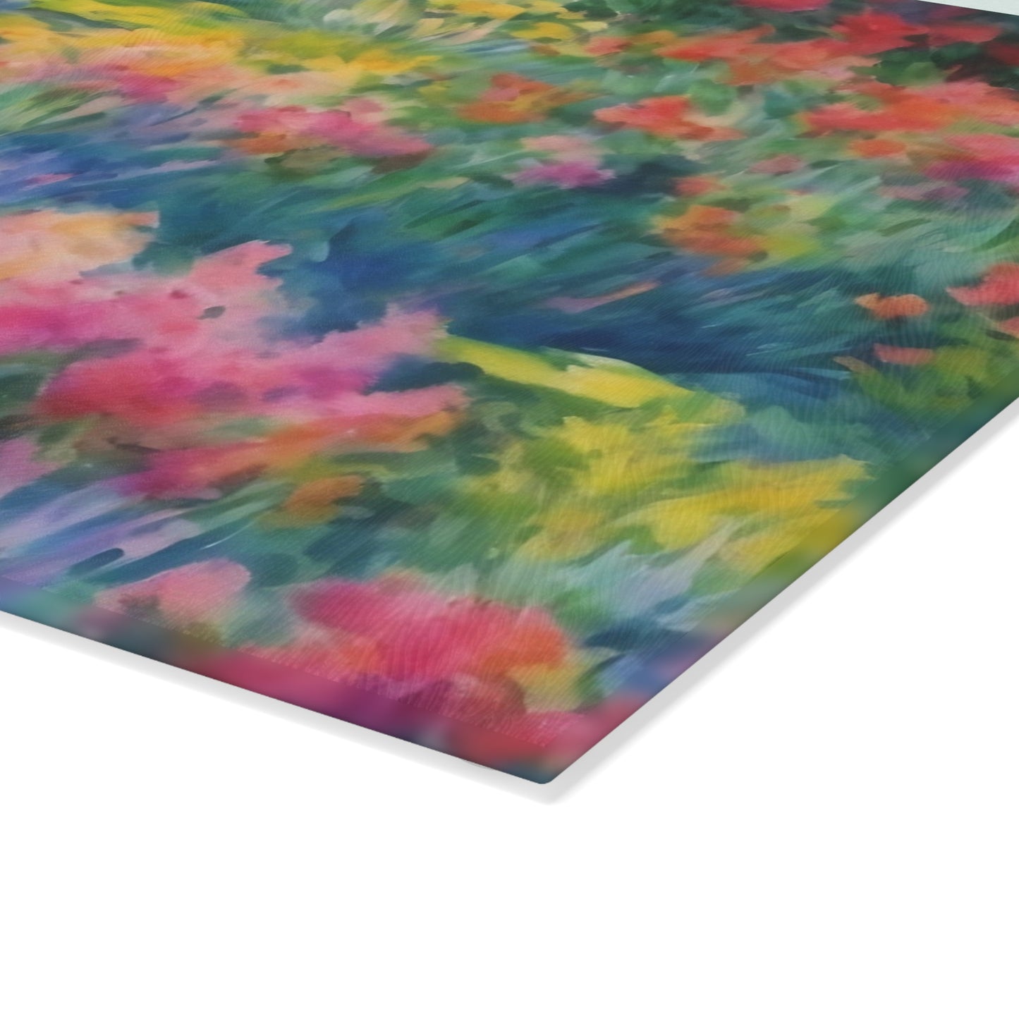 WILDFLOWER POND Glass Cutting Board