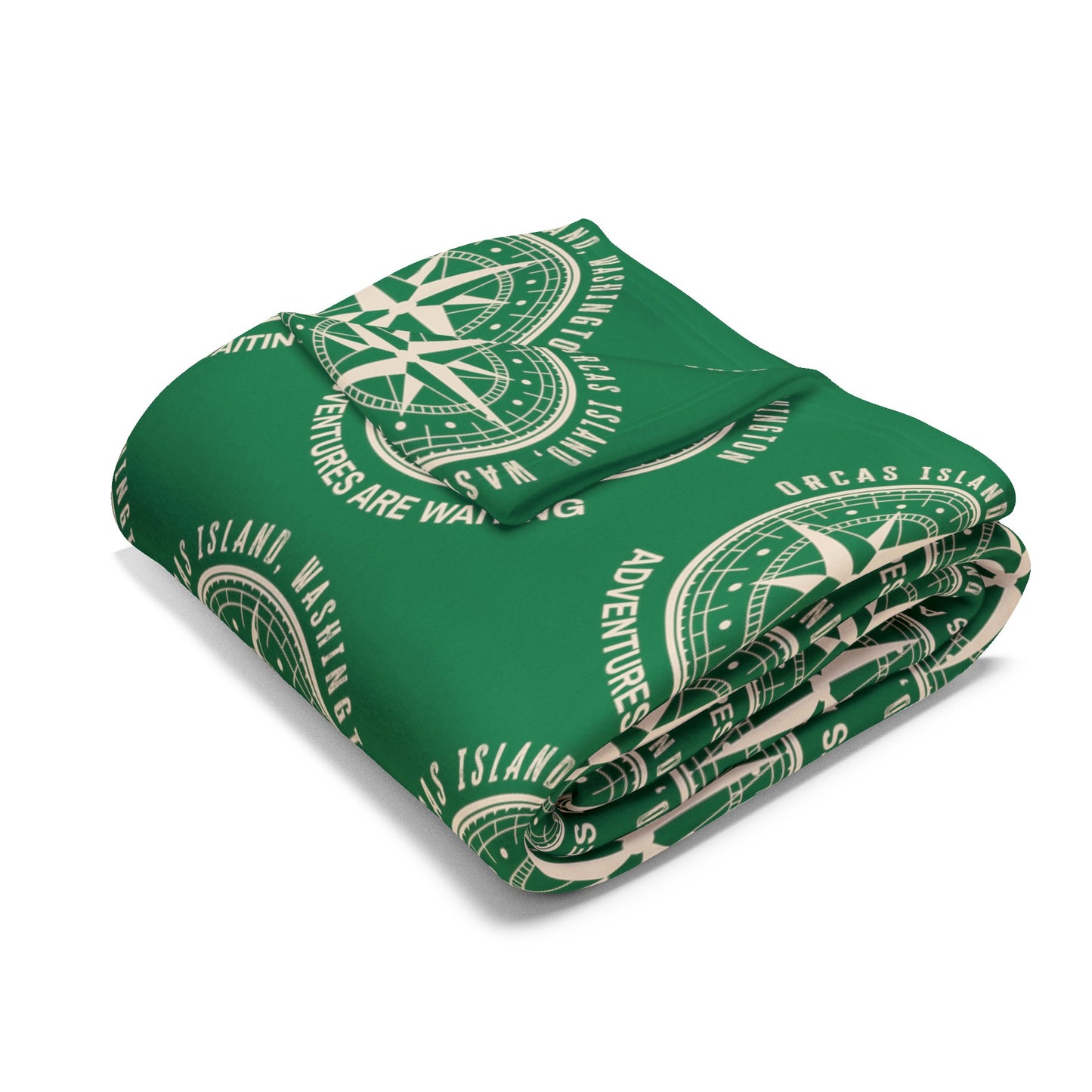 ORCAS ISLAND COMPASS Arctic Fleece Blanket