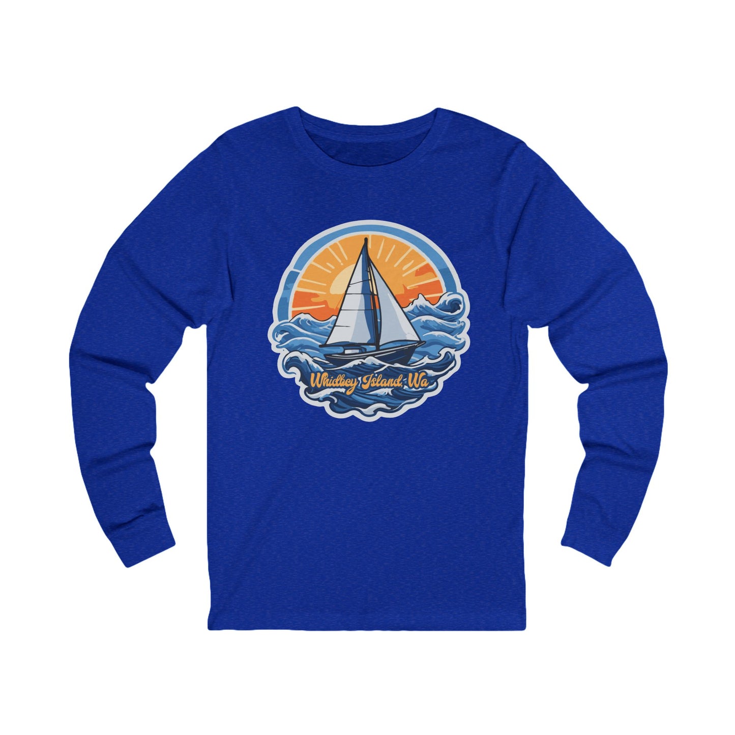 WHIDBEY ISLAND WA Sunny Sailing Unisex Jersey Long Sleeve Tee