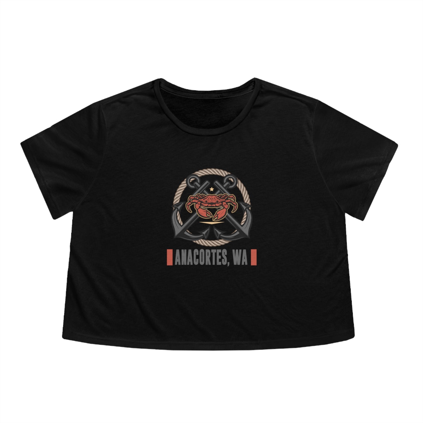 ANACORTES CRAB Women's Flowy Cropped Tee