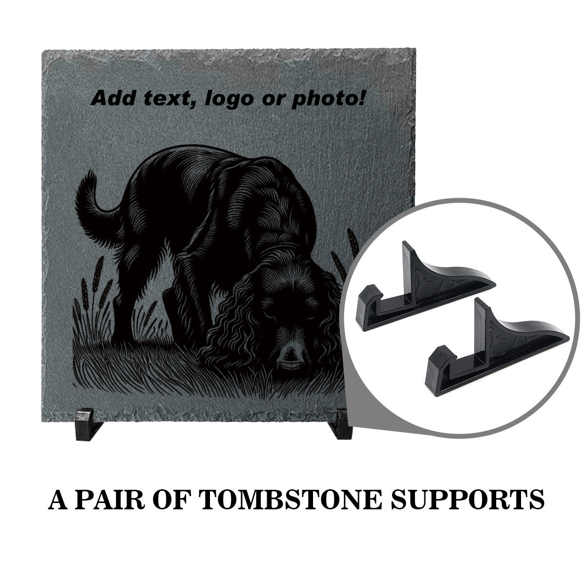 Single Side Printed Square Pet Memorial Headstone | Stone