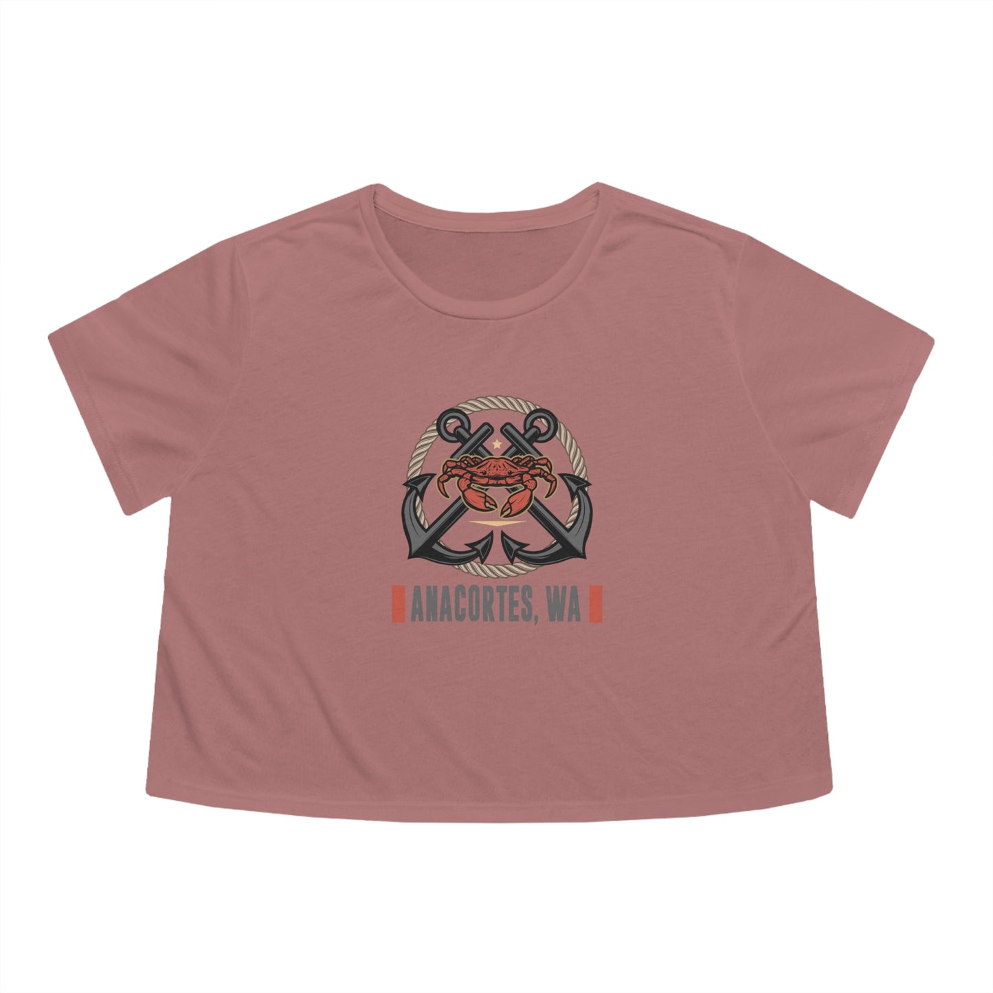 ANACORTES CRAB Women's Flowy Cropped Tee