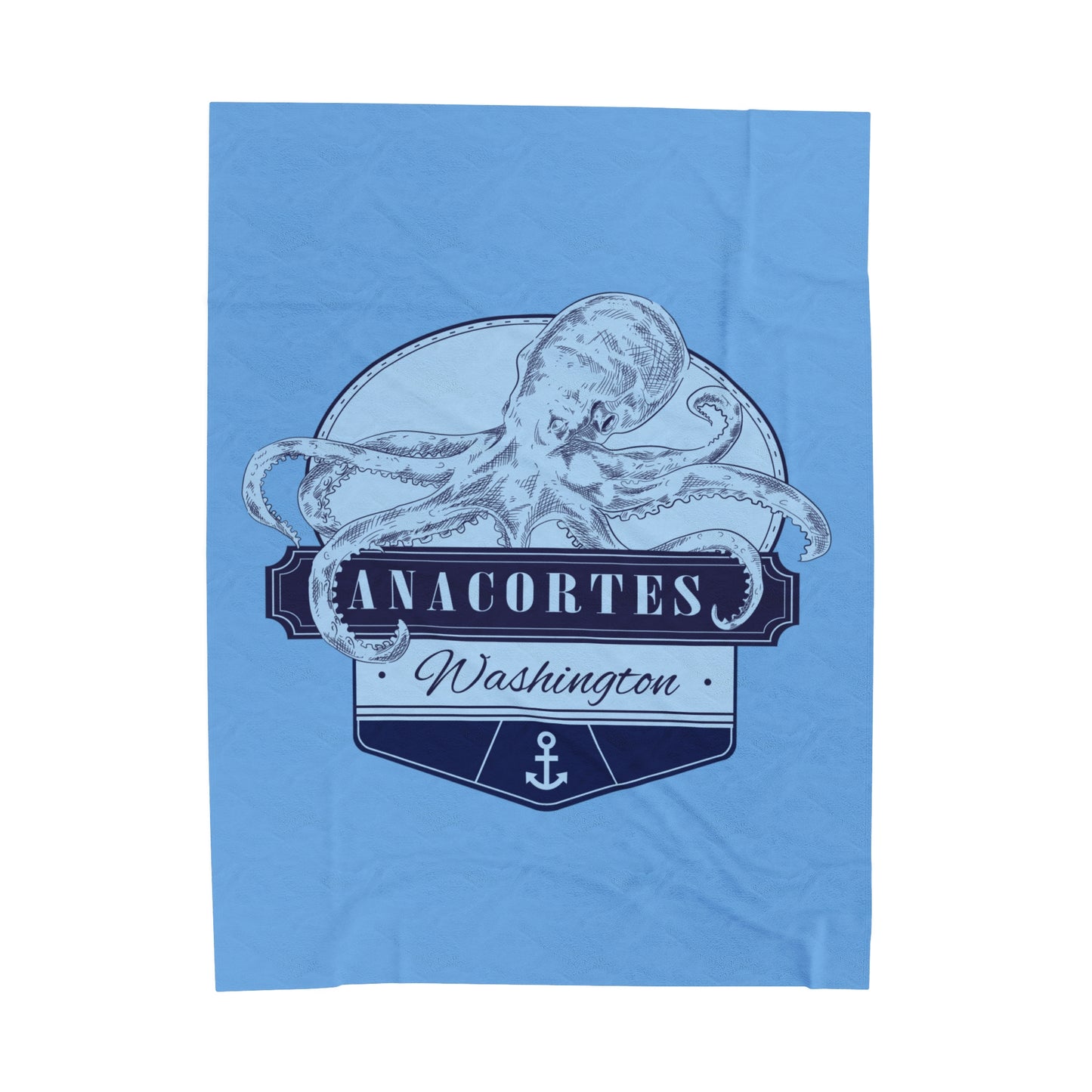 Octopus Anacortes Velveteen Plush Blanket
