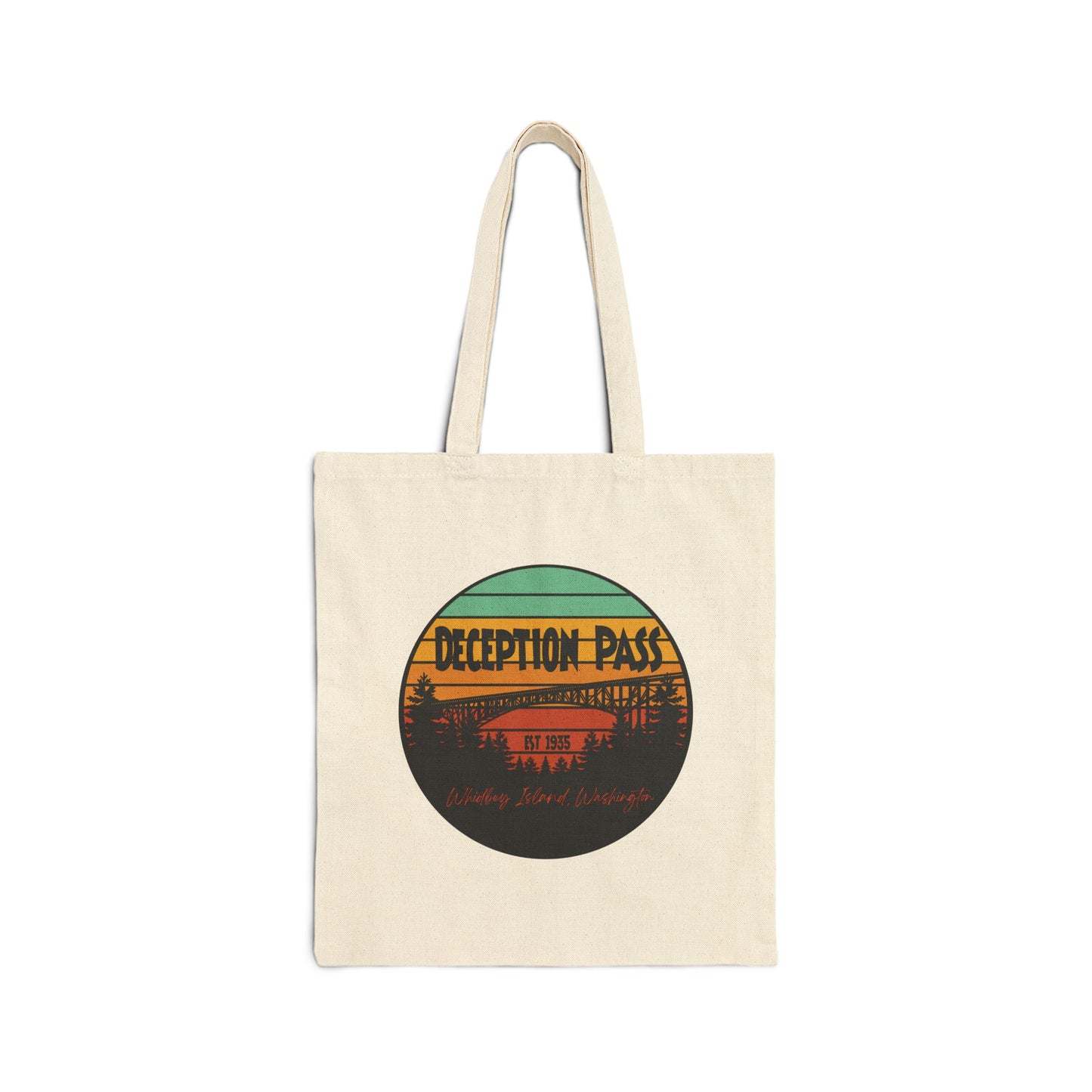 DECEPTION PASS BRIDGE, Cotton Canvas Tote Bag