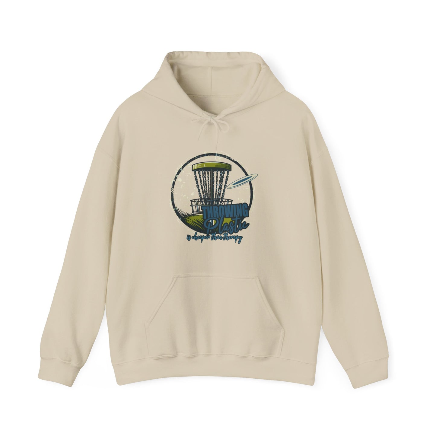 DISC GOLF IS CHEAPER THAN THERAPY, Unisex Heavy Blend™ Hooded Sweatshirt