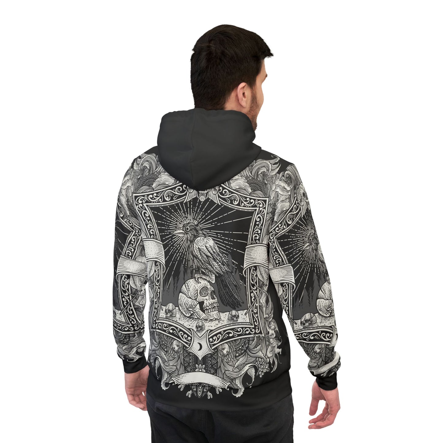 Vintage Crow & Skull Hoodie