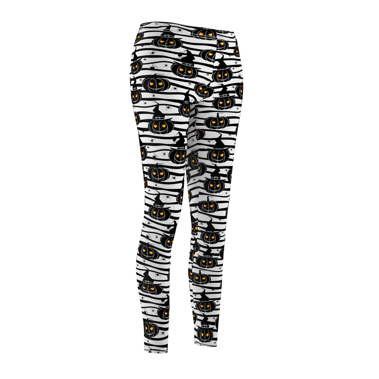 Stripes-n-Jack O Lantern Leggings