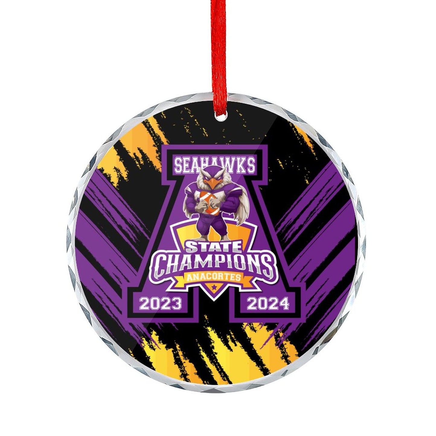ANACORTES SEAHAWKS STATE CHAMP Glass Ornament