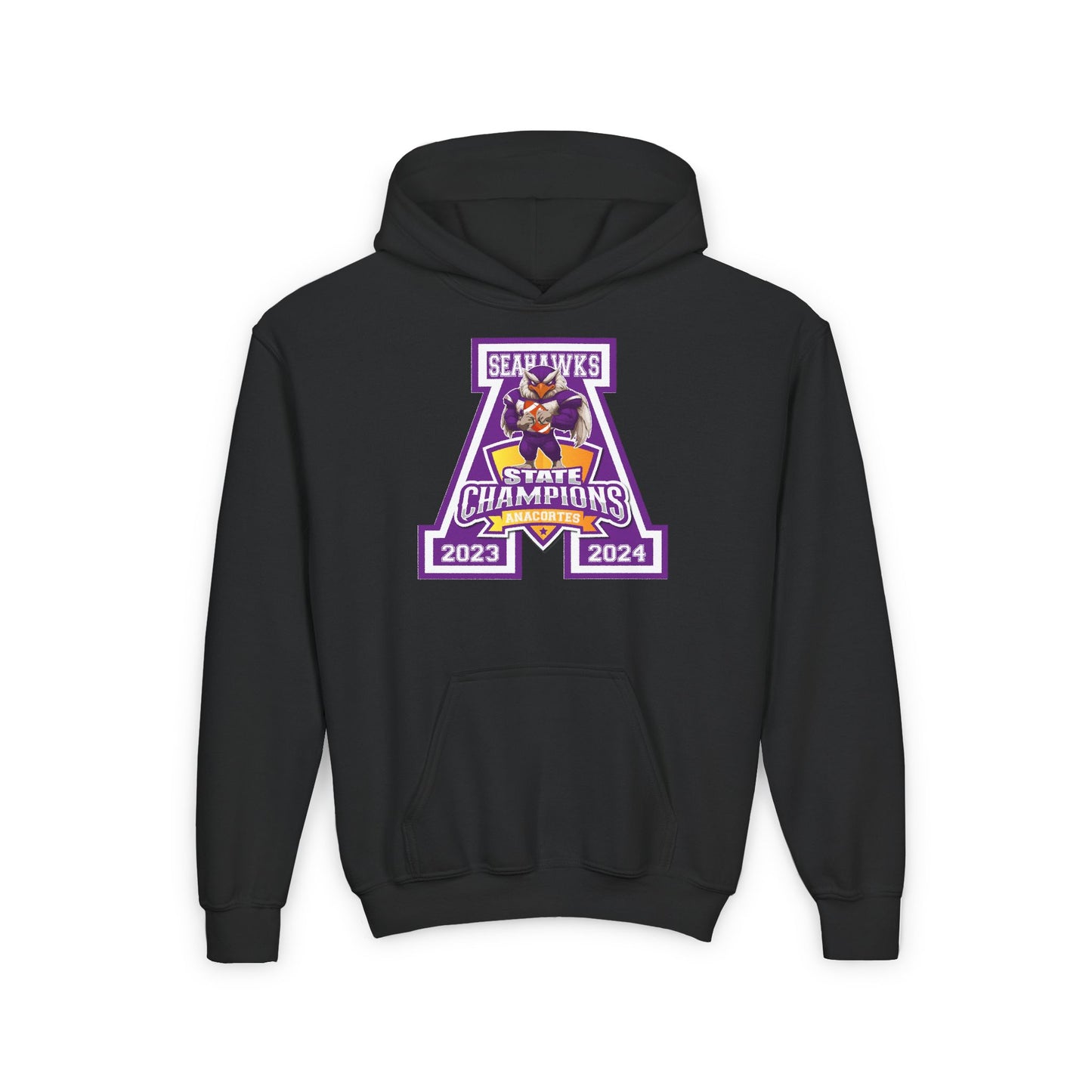 ANACORTES SEAHAWKS STATE CHAMP Youth Heavy Blend Hooded Sweatshirt