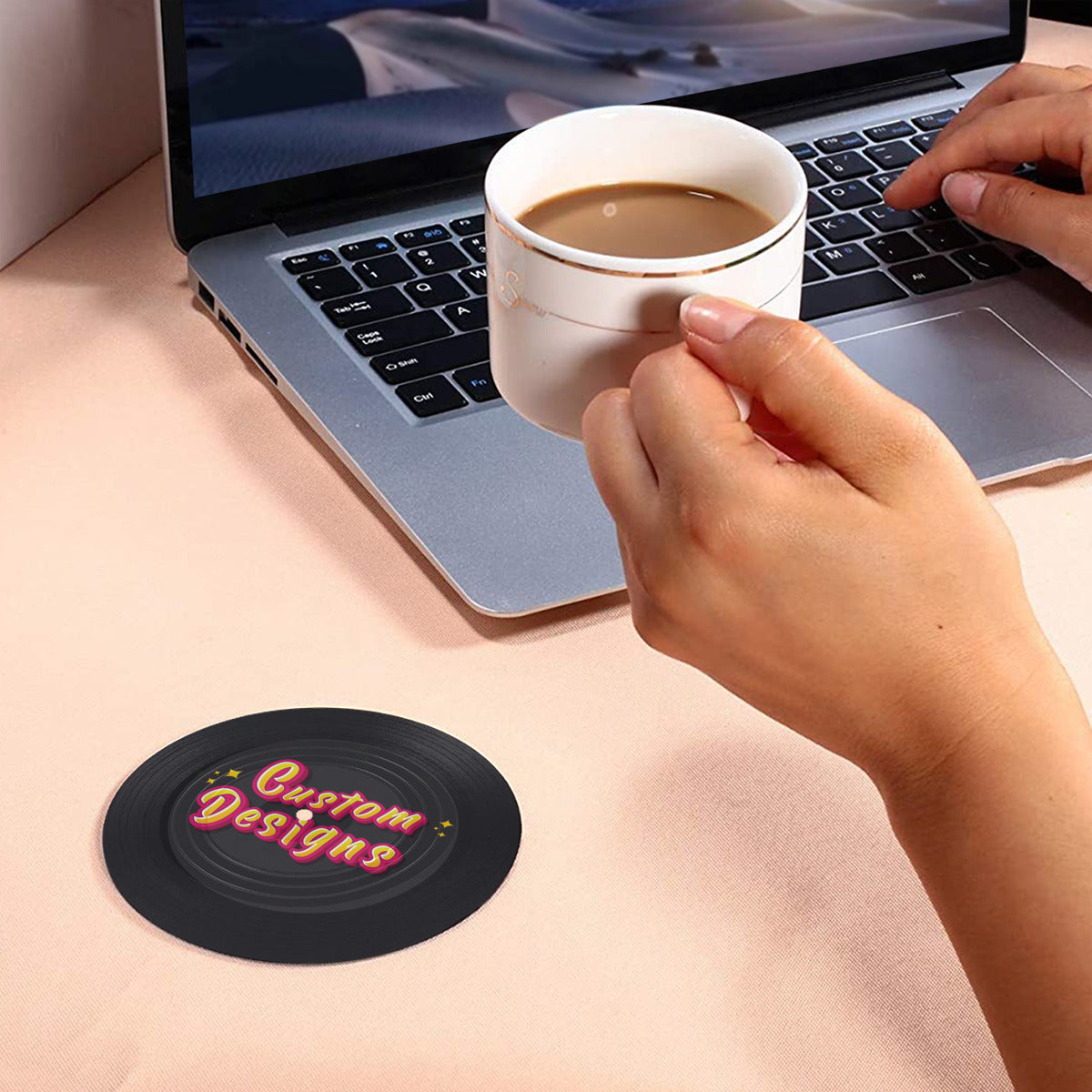 Record Coaster (6 Pieces For Inner Ring Printing)|Plastic