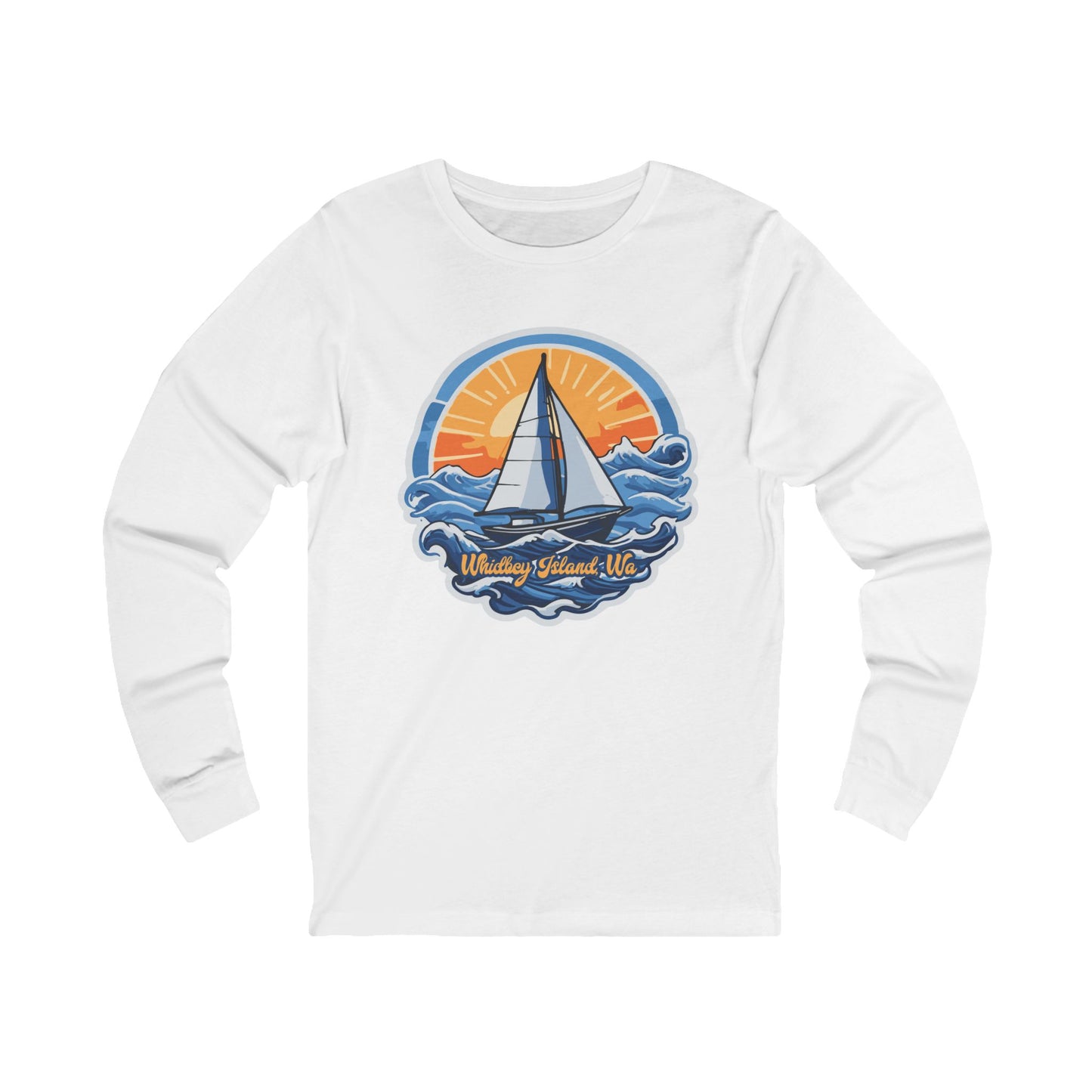 WHIDBEY ISLAND WA Sunny Sailing Unisex Jersey Long Sleeve Tee