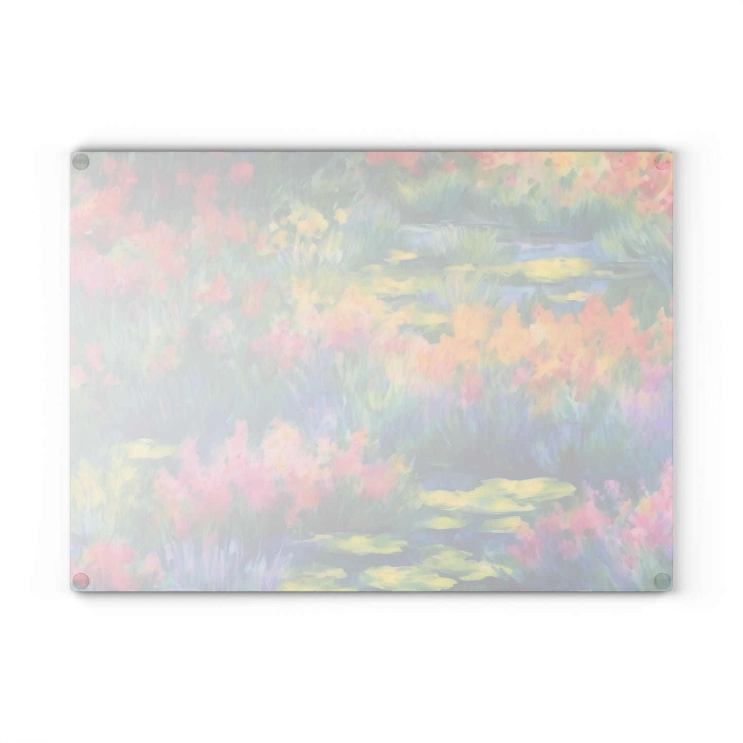 WILDFLOWER POND Glass Cutting Board