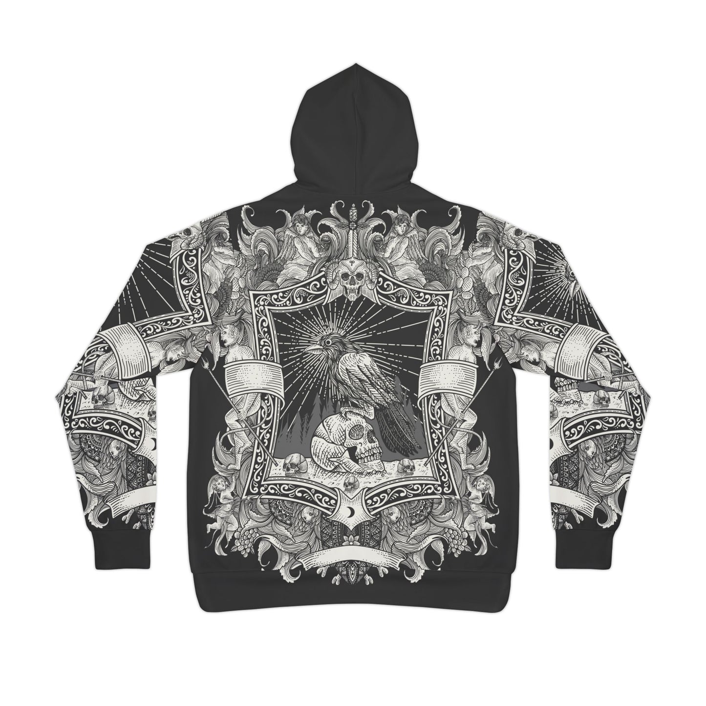Vintage Crow & Skull Hoodie