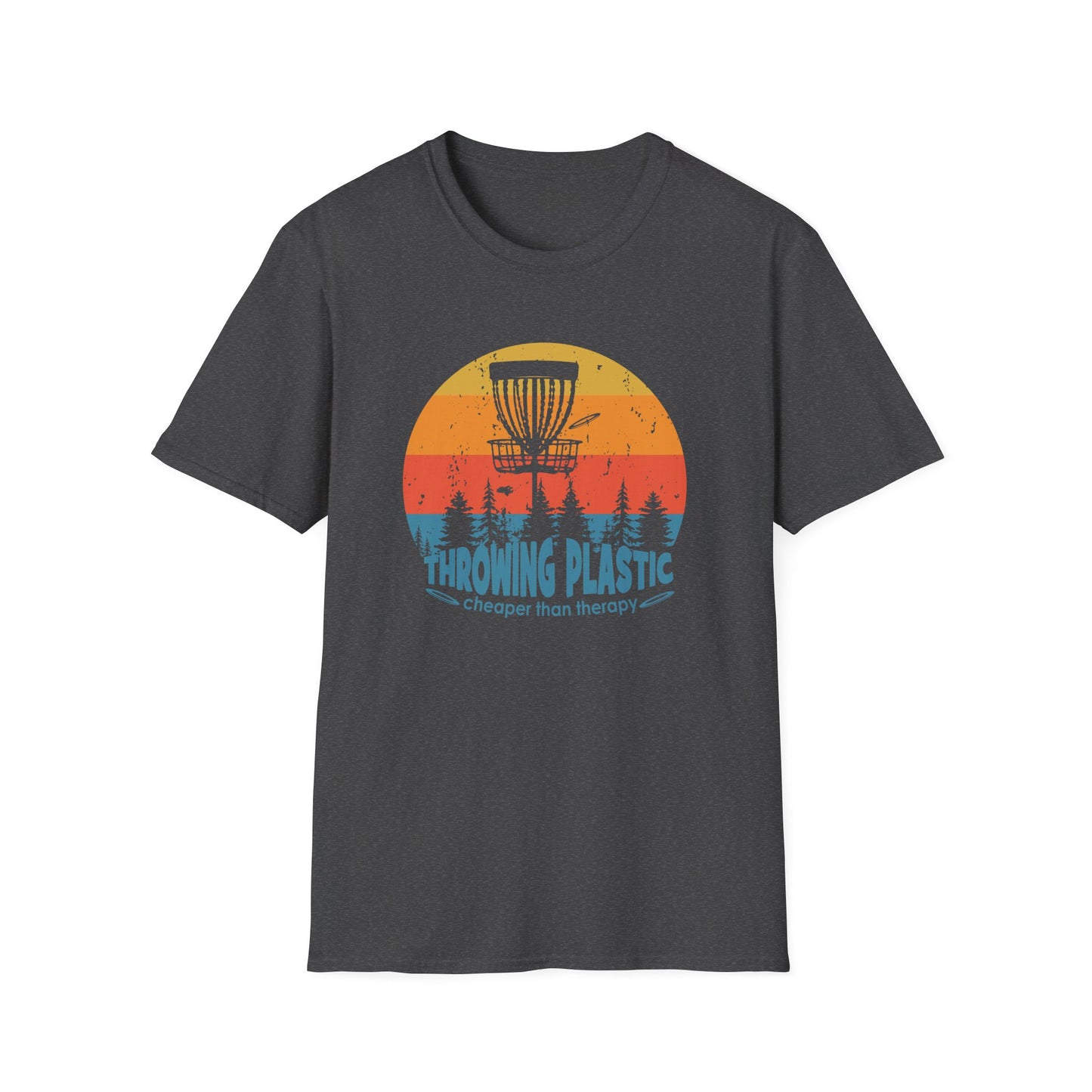 THROWING PLASTIC, CHEAPER THAN THERAPY Unisex Softstyle T-Shirt