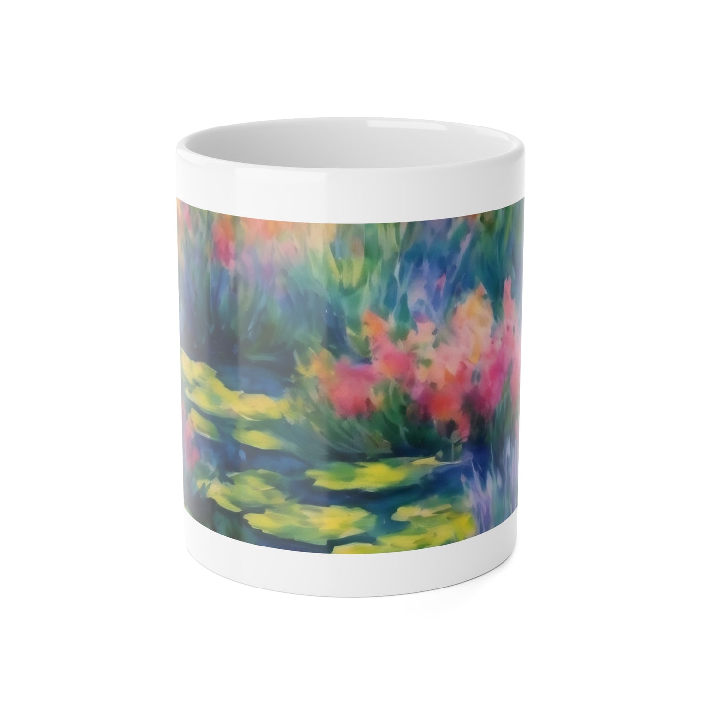 WILDFLOWER POND White Ceramic Mug, 11oz