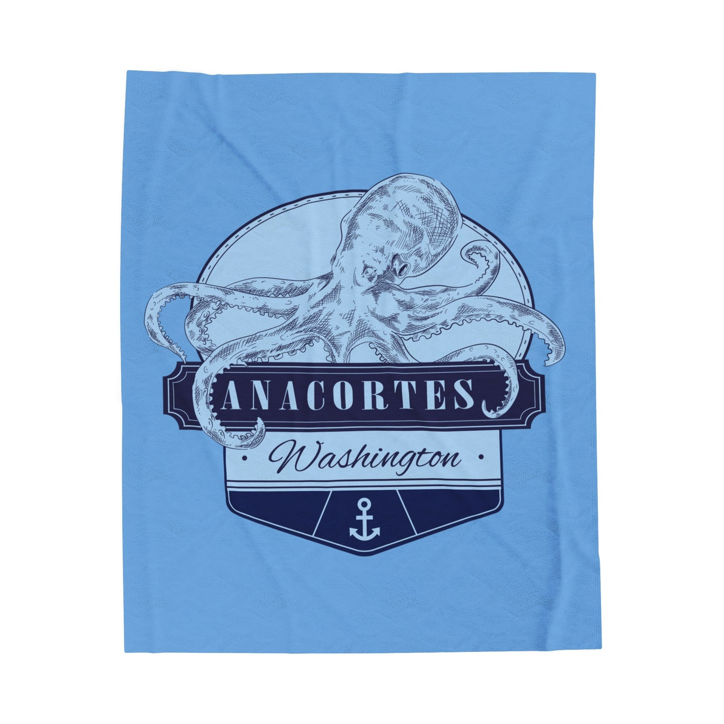 Octopus Anacortes Velveteen Plush Blanket