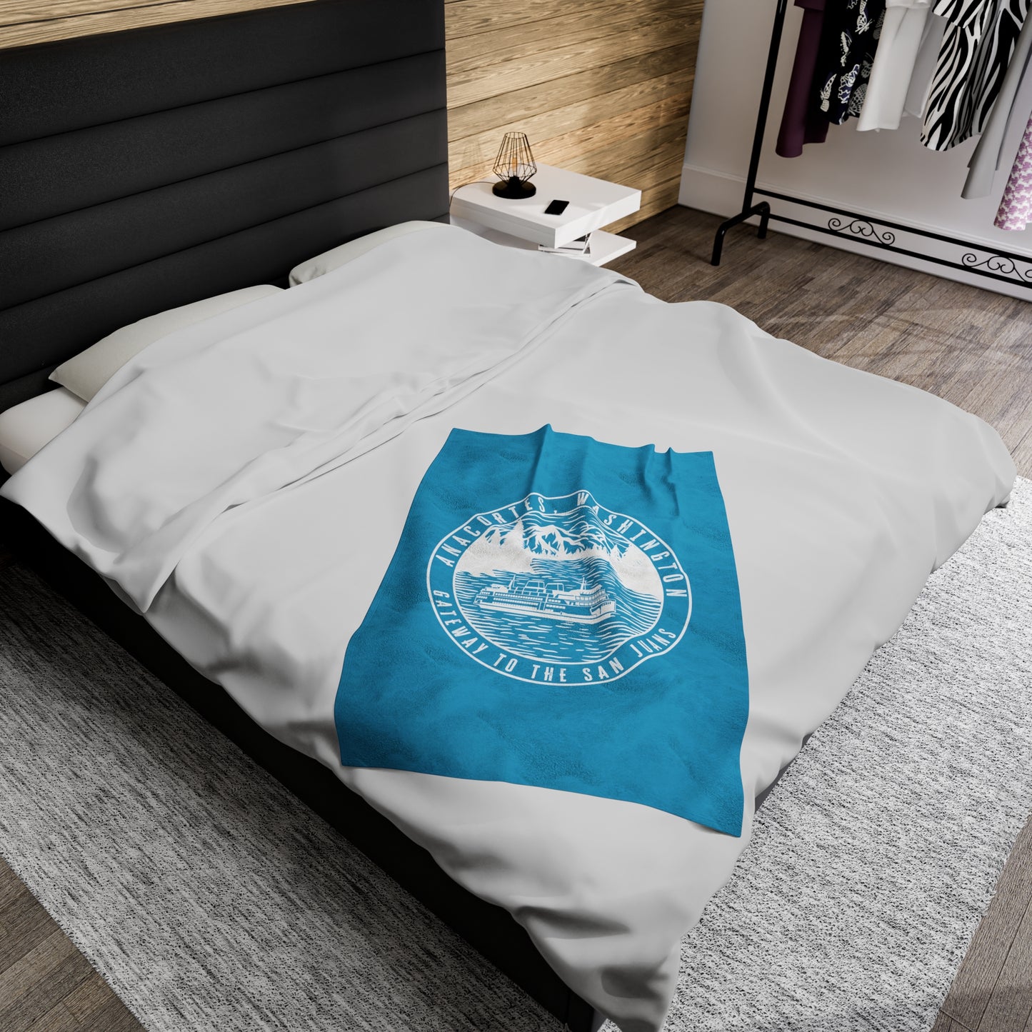 Anacortes Gateway Ferry Velveteen Plush Blanket
