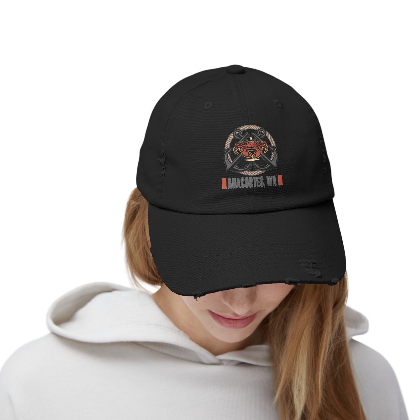 Anacortes Crab Unisex Distressed Cap