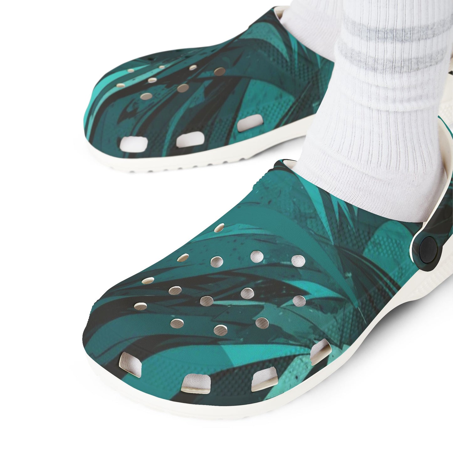 TEAL Rubber Shoes (AOP)