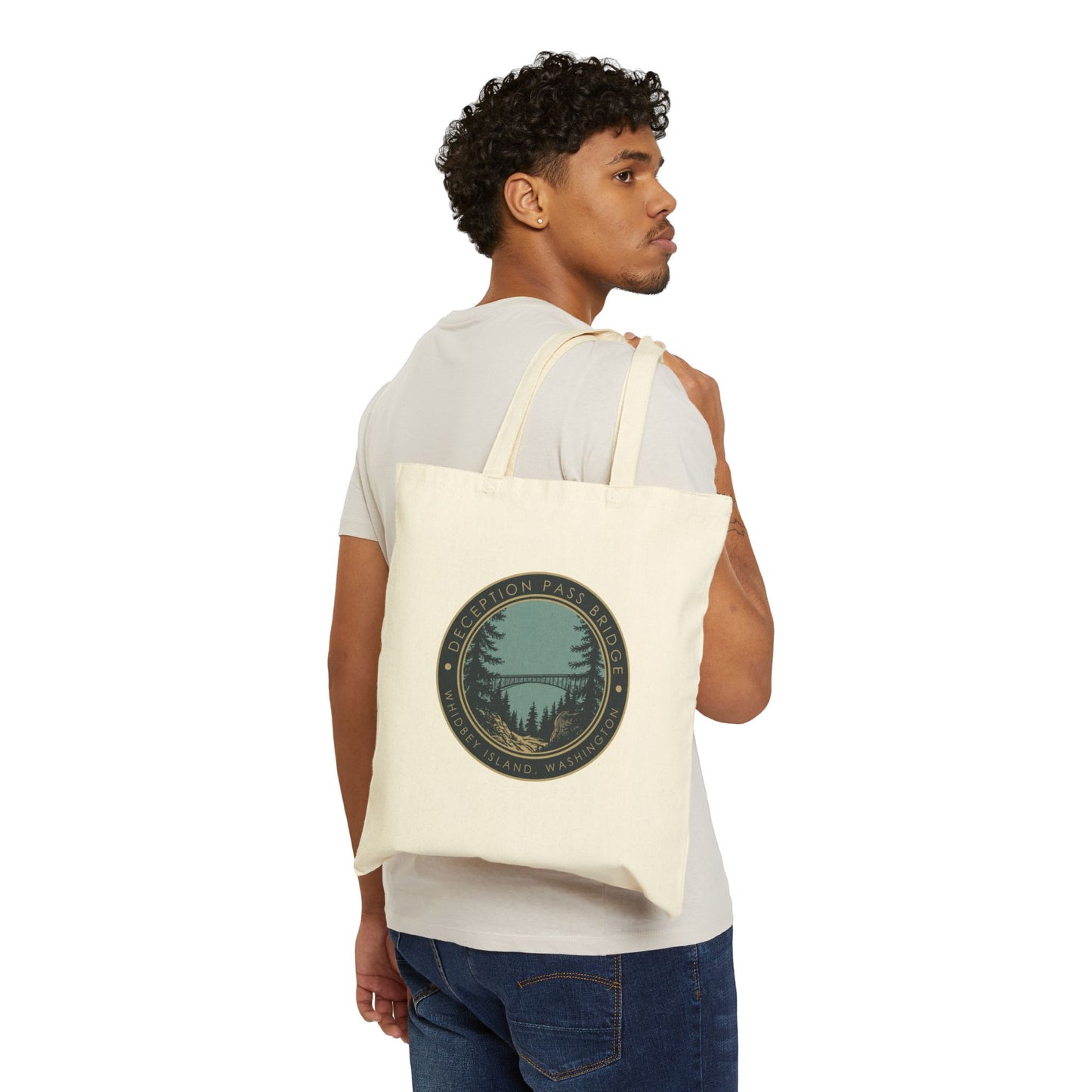 DECEPTION PASS BRIDGE, LOOKOUT Cotton Canvas Tote Bag