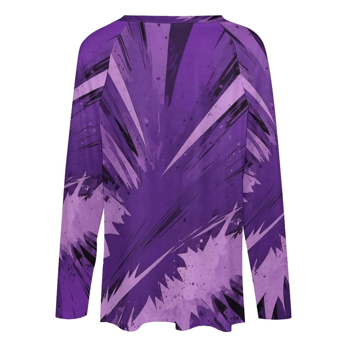 V-neck Loose Long Sleeve T-shirt