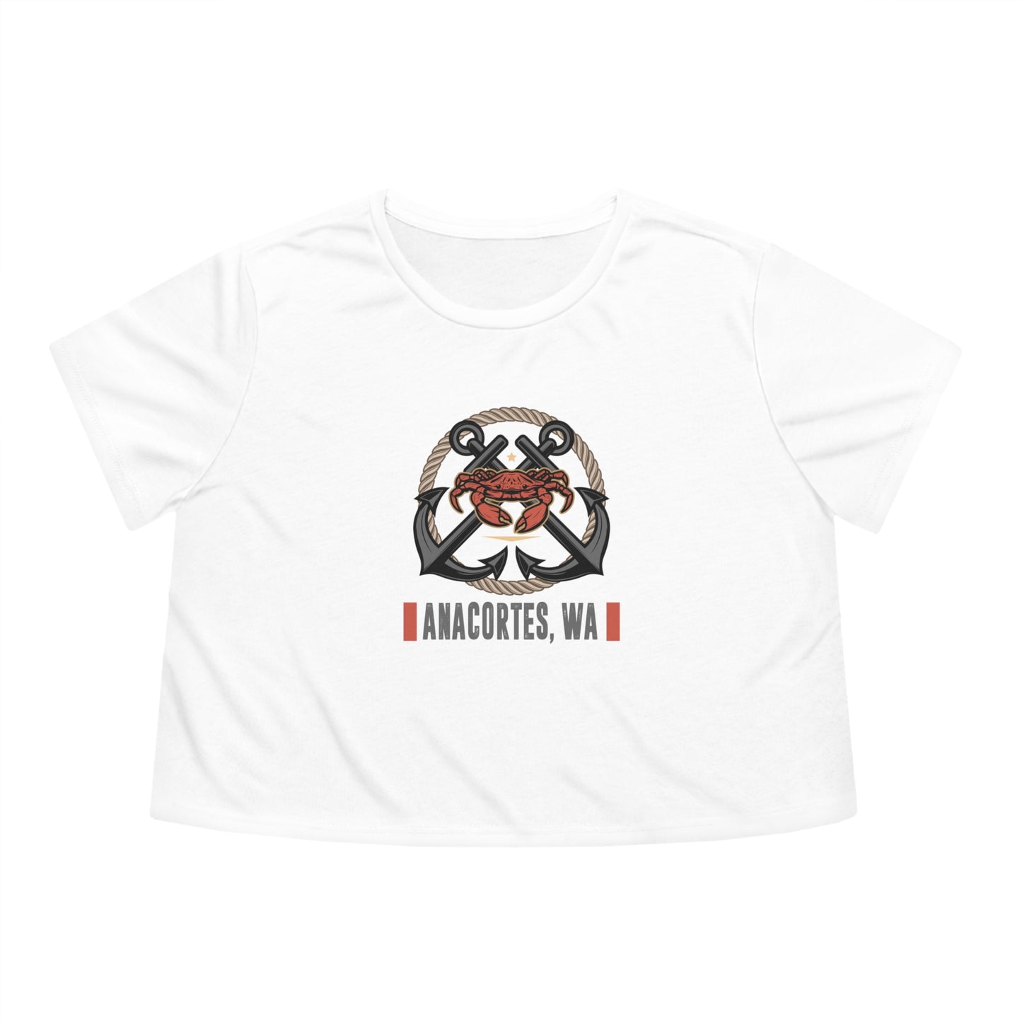 ANACORTES CRAB Women's Flowy Cropped Tee