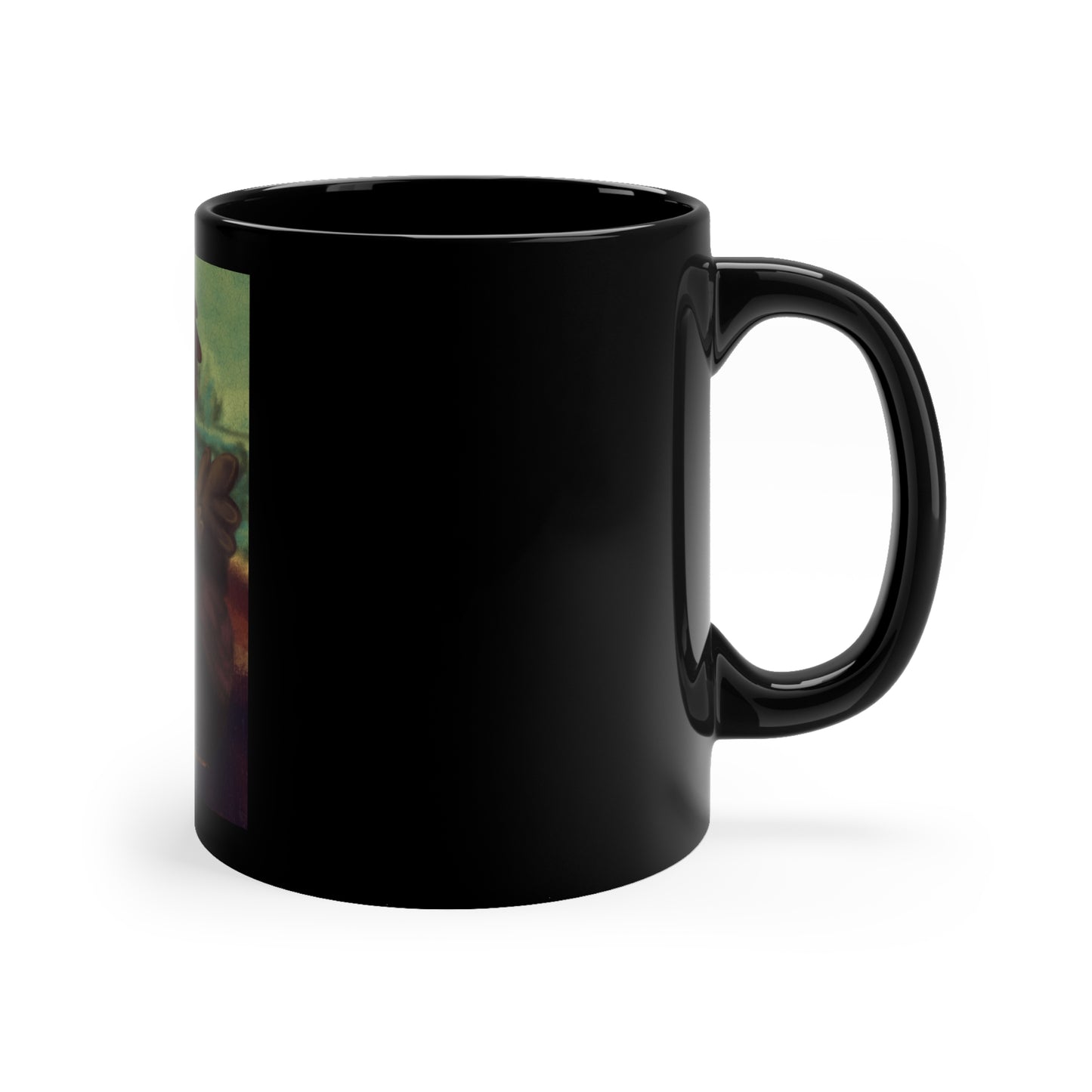 Chicken Lisa by Monues Black Coffee Mug, 11oz