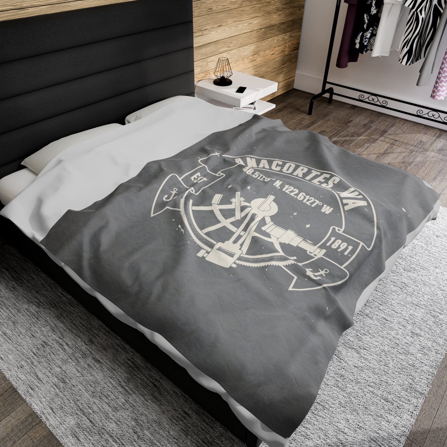 Anacortes Coordinates Velveteen Plush Blanket