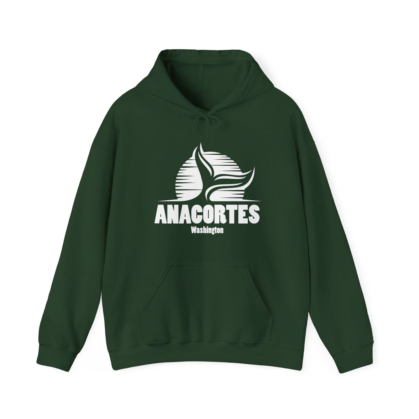 ANACORTES WHALE TAIL Unisex Heavy Blend™ Hooded Sweatshirt