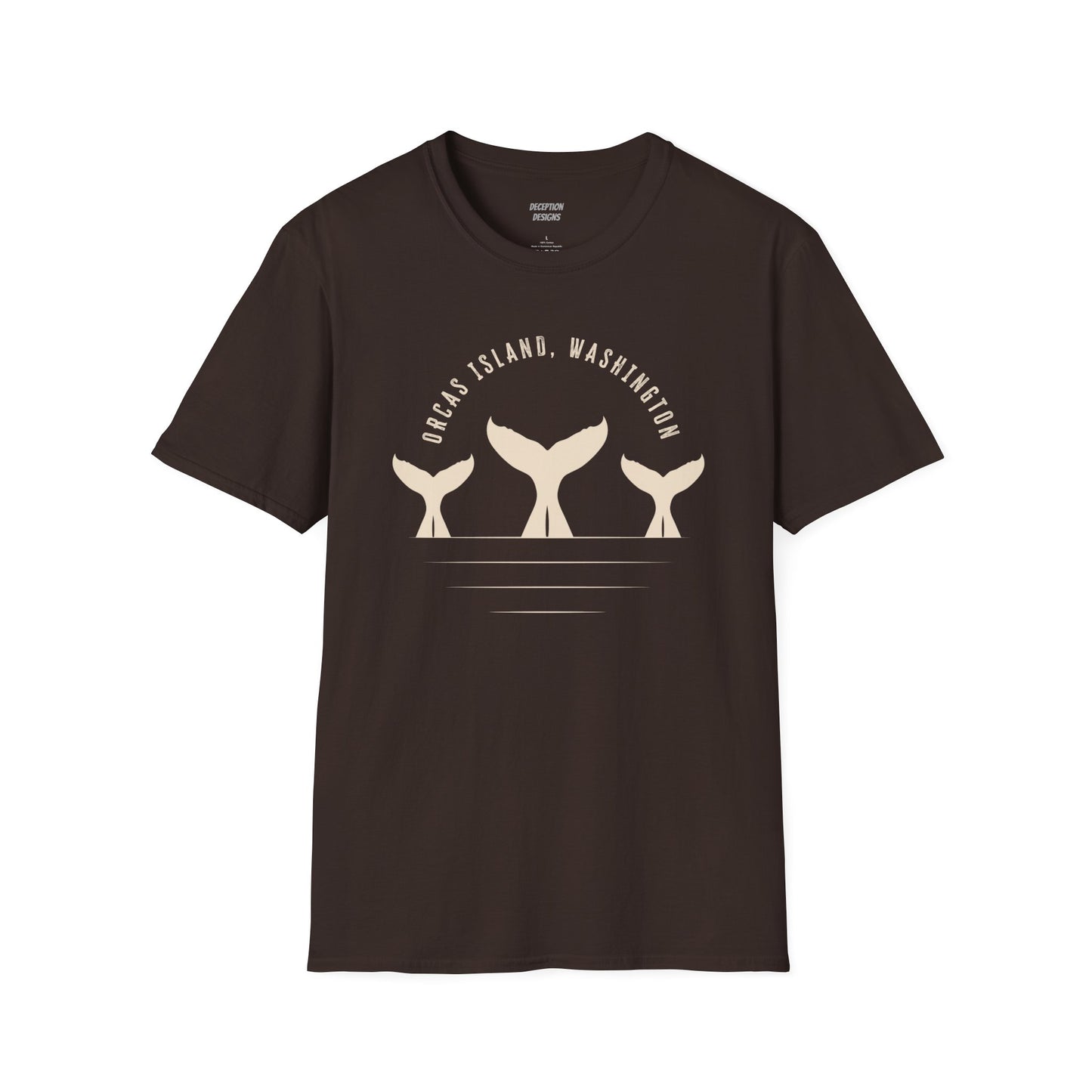 WHALE TAILS - ORCAS ISLAND - Compass Unisex Softstyle T-Shirt