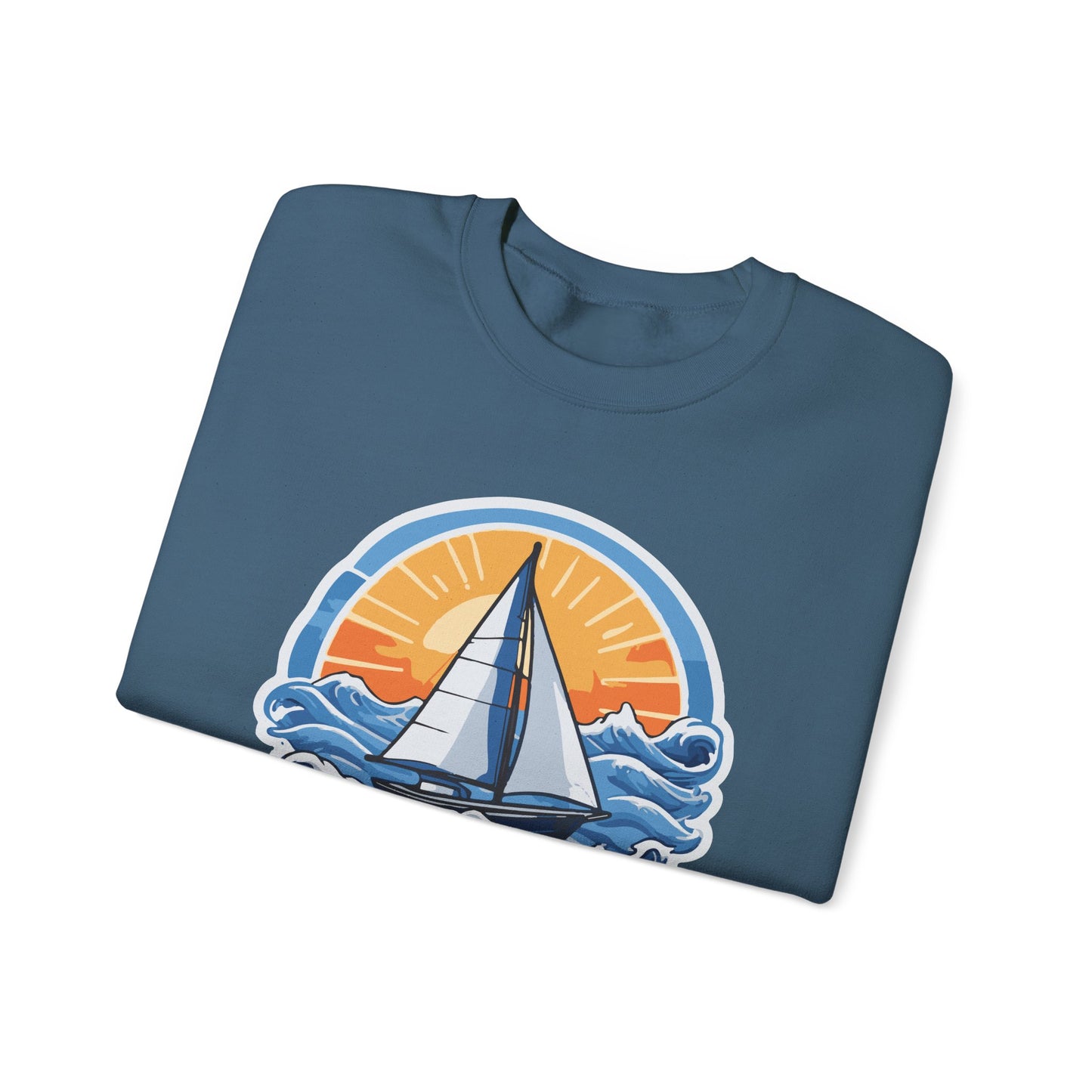 WHIDBEY ISLAND WA Sunny Sailing Unisex Heavy Blend™ Crewneck Sweatshirt