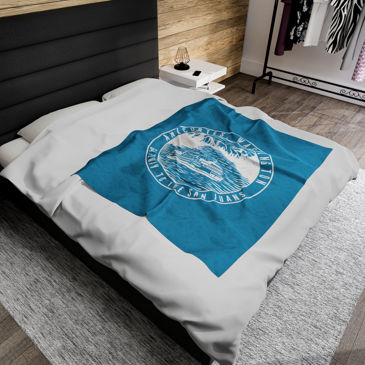 Anacortes Gateway Ferry Velveteen Plush Blanket