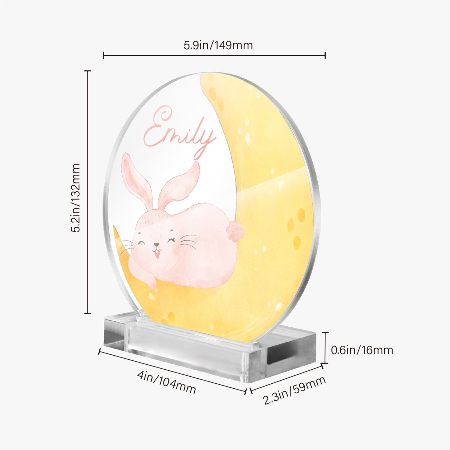 1062. Acrylic Plaque with Stand - Round