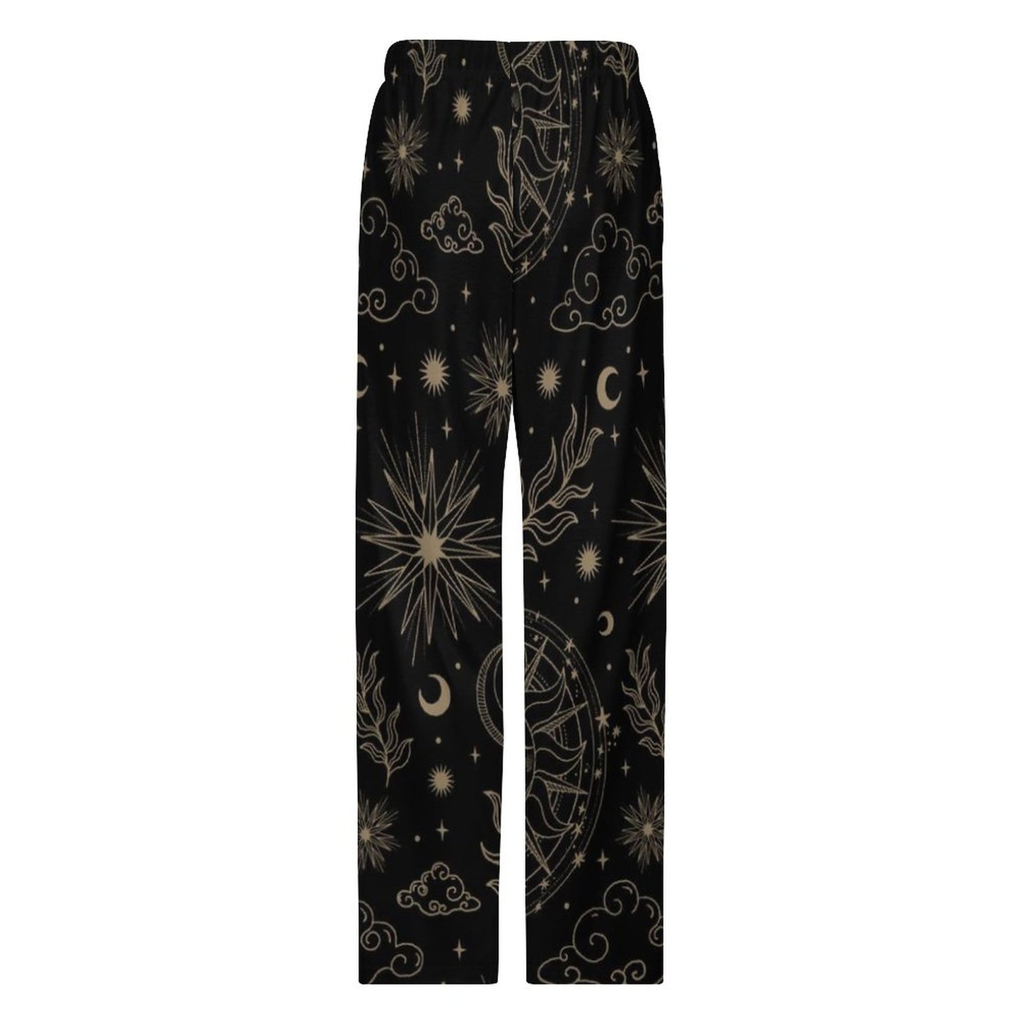 170gsm Faux Cotton Drawstring Women Wide Leg Pajamas Pants LM072 (All-Over Printing)