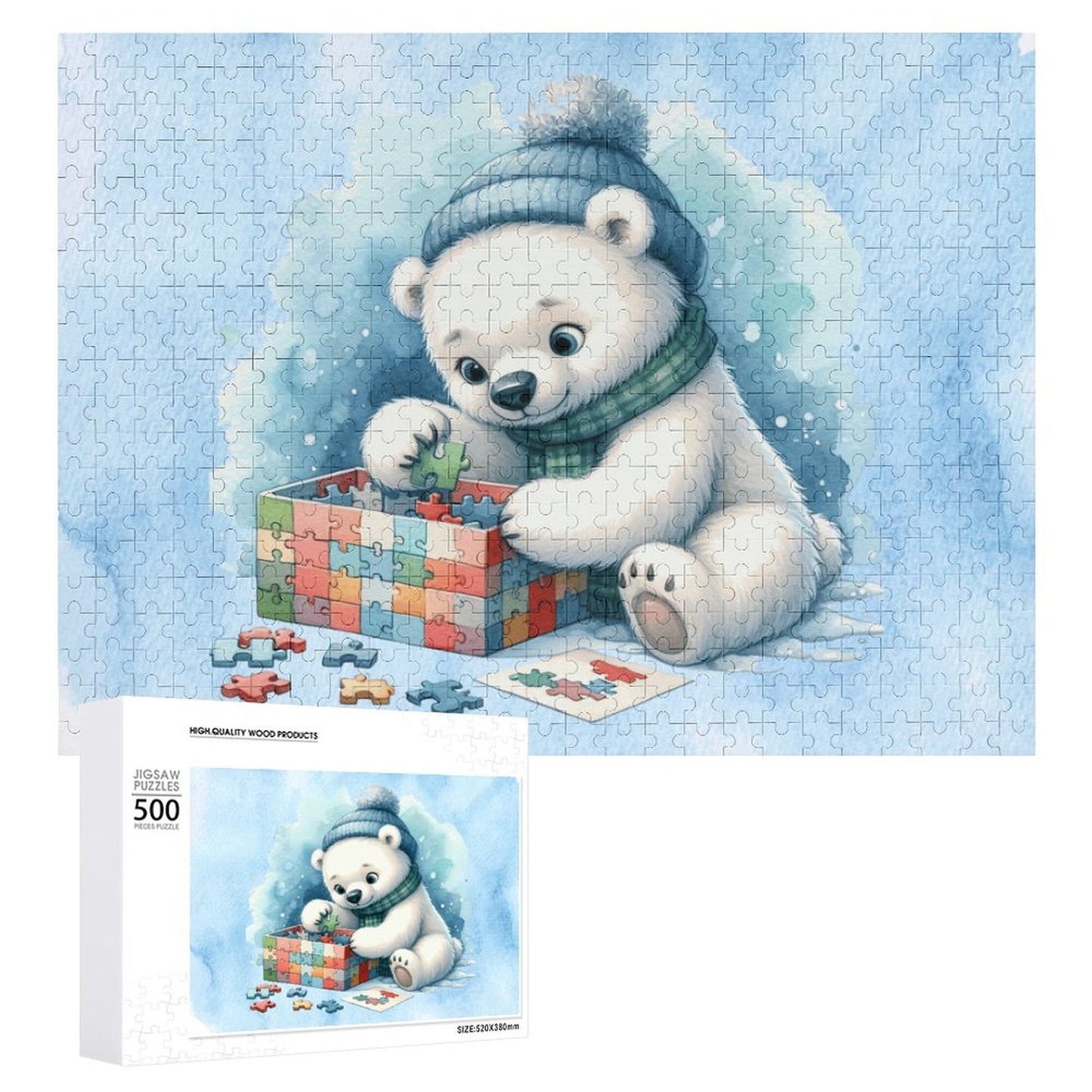 Winter Baby Bear Wooden Picture Puzzle