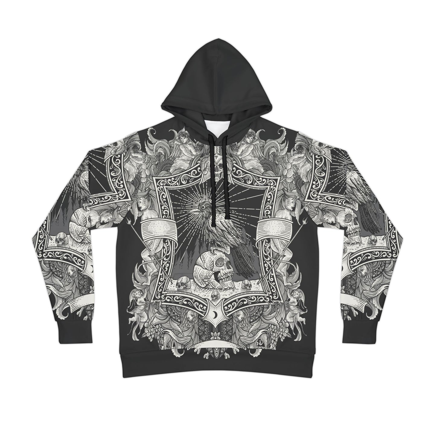 Vintage Crow & Skull Hoodie