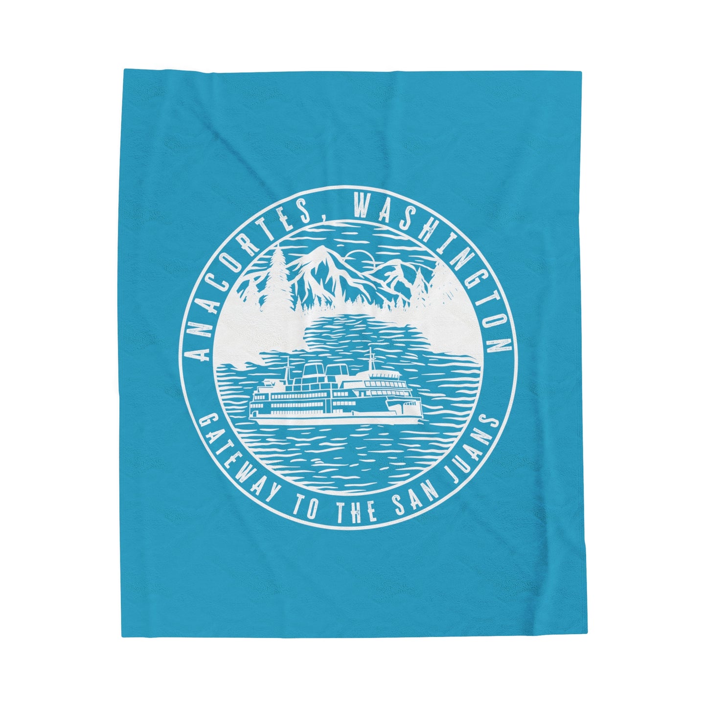 Anacortes Gateway Ferry Velveteen Plush Blanket