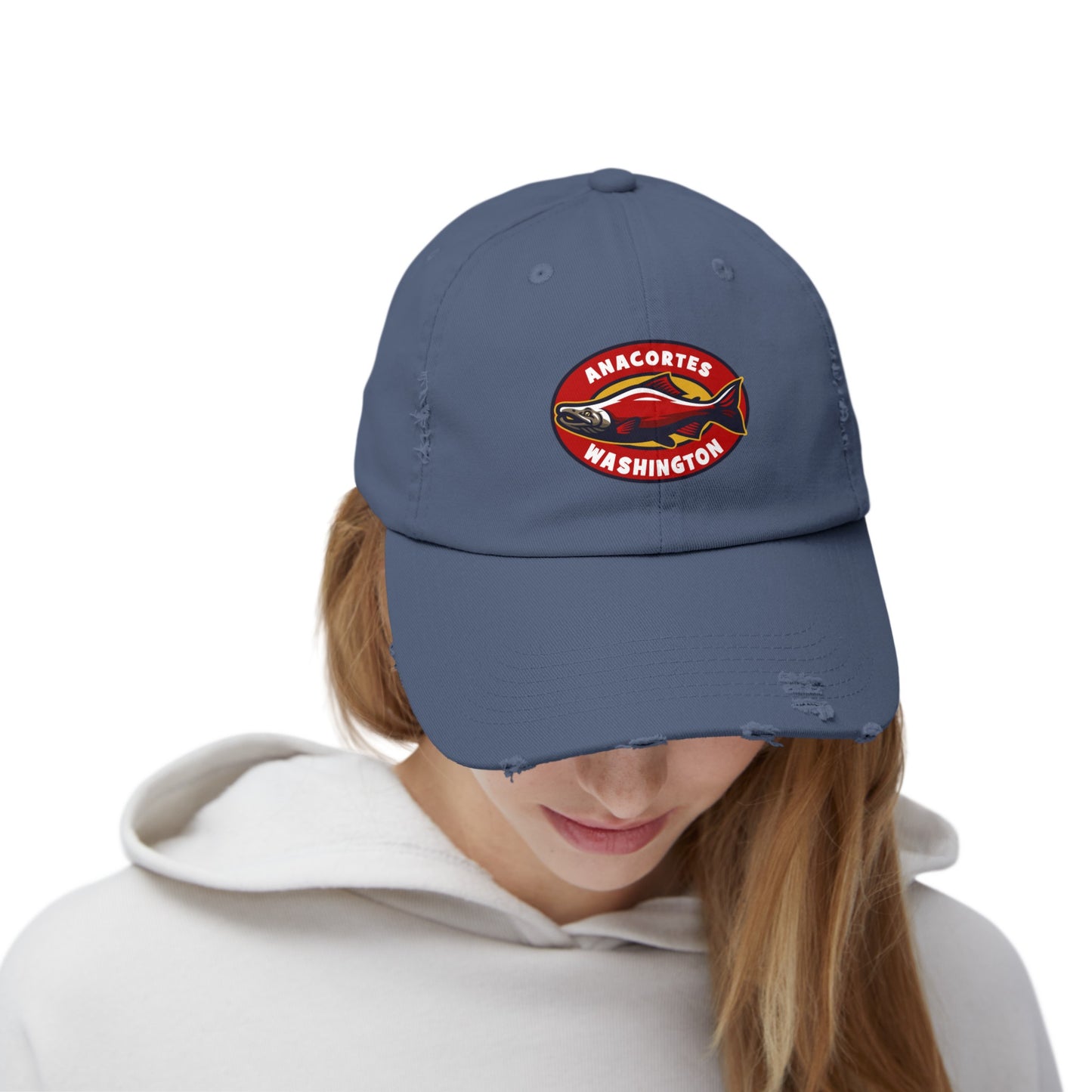 ANACORTES SALMON Unisex Distressed Cap