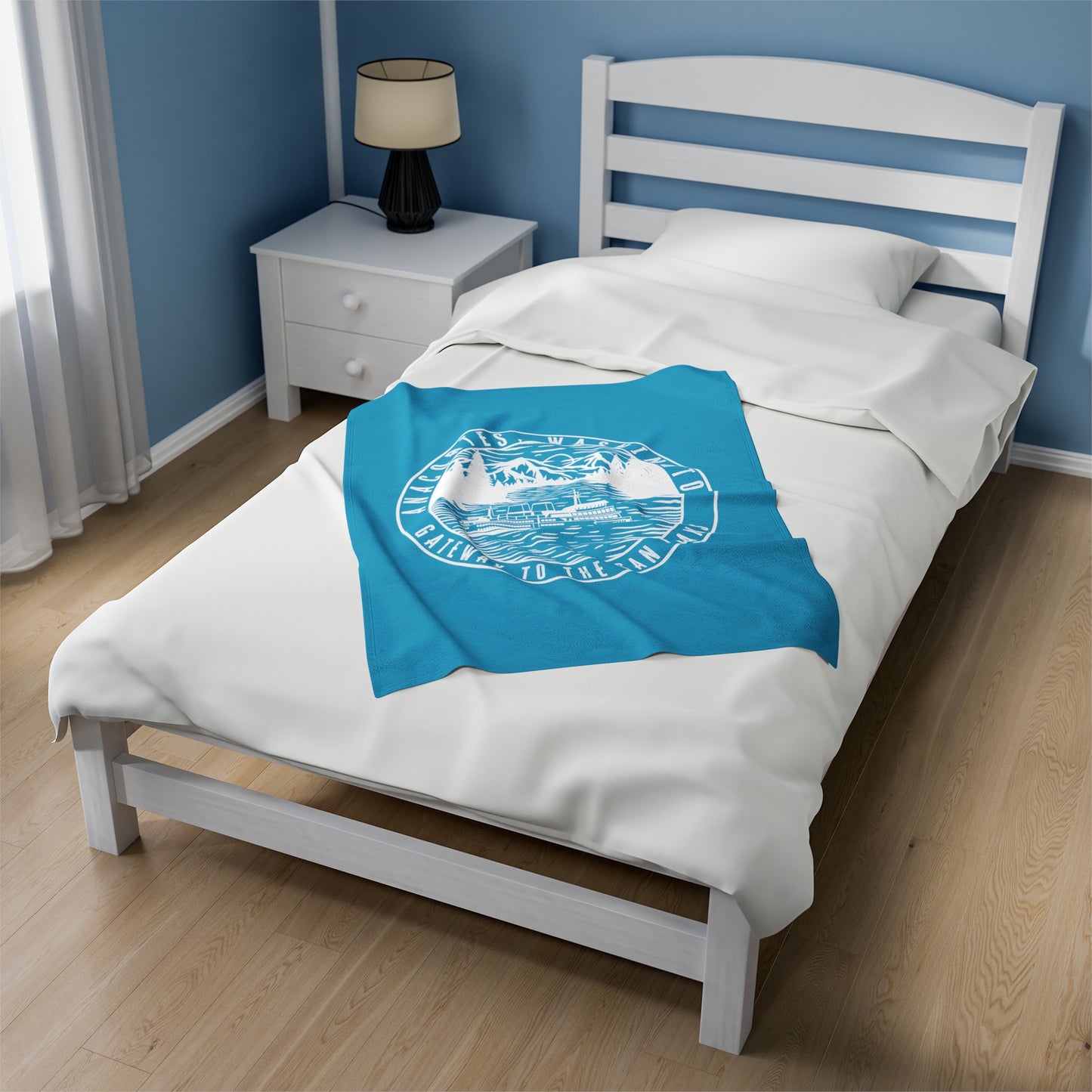 Anacortes Gateway Ferry Velveteen Plush Blanket